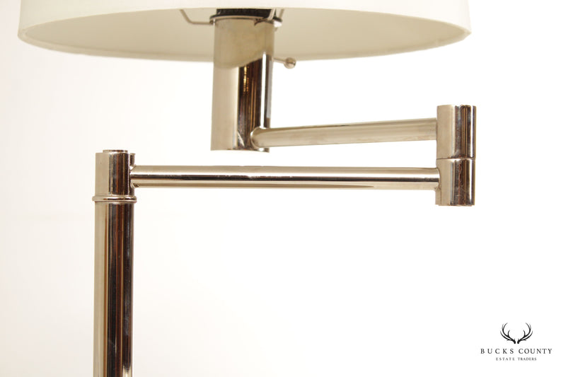 Ralph Lauren Modern Pair of Chrome Swing Arm Table Lamps