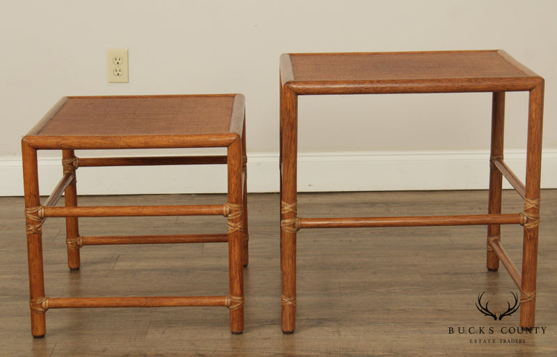 McGuire Rattan Nesting End Tables