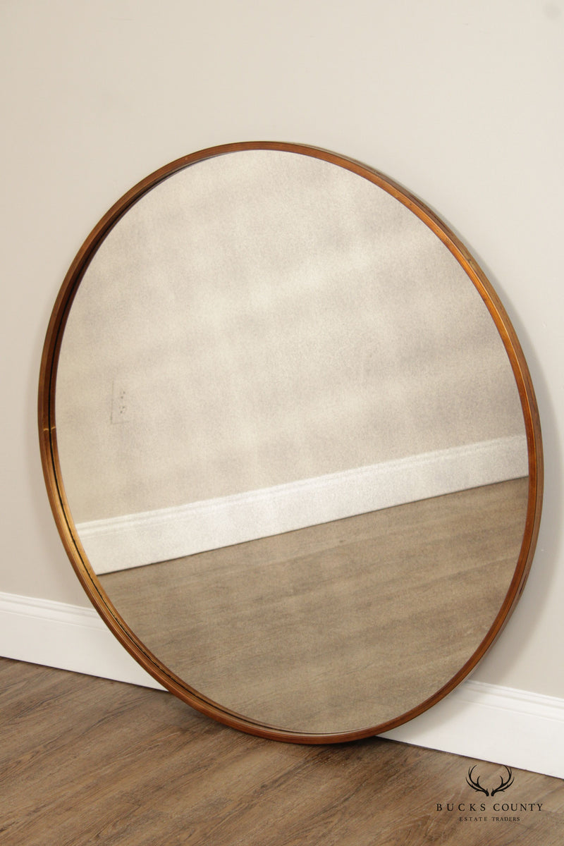 Contemporary Round Gold Metal Large Wall Mirror