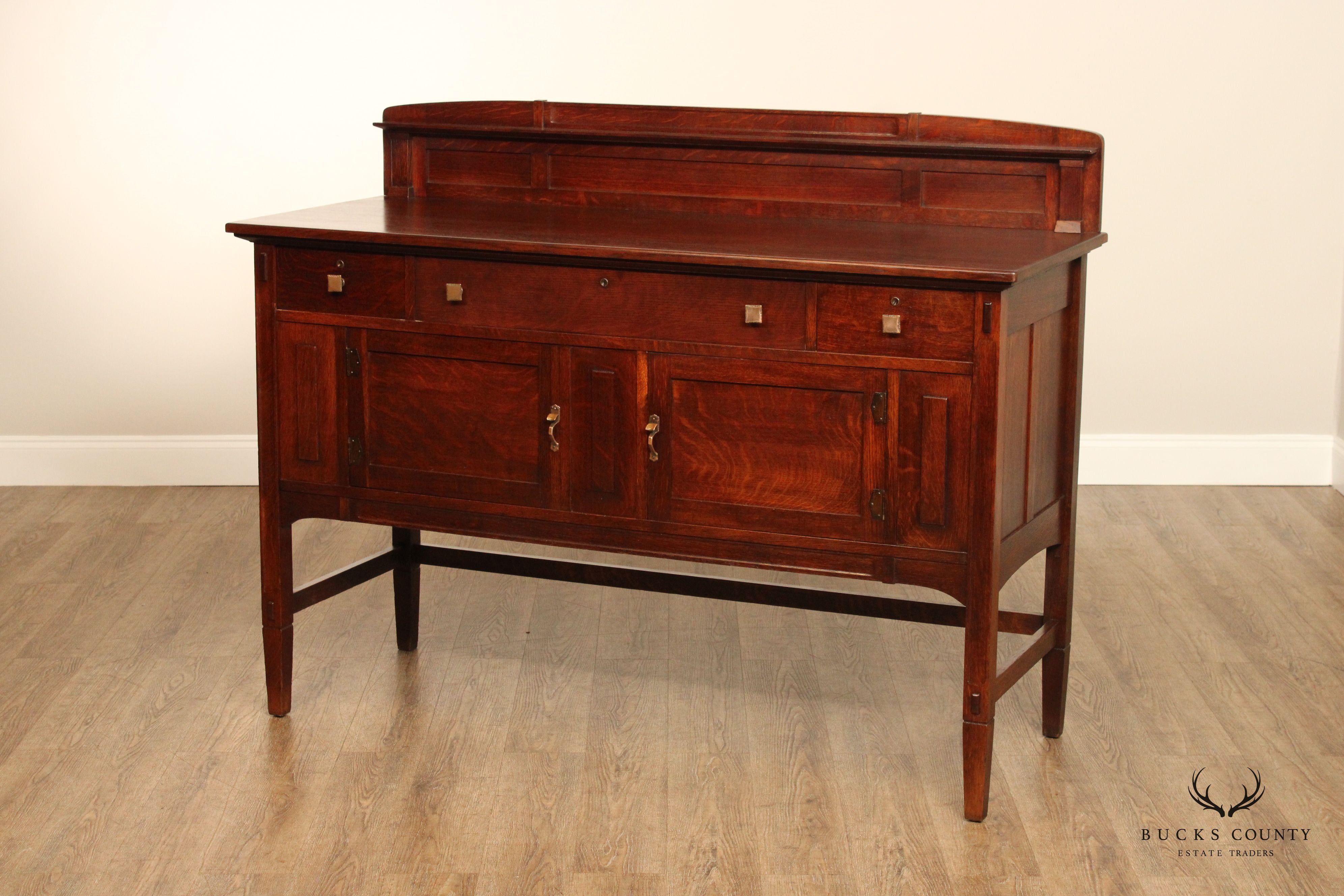 Antique Limbert Arts & Crafts Oak Sideboard