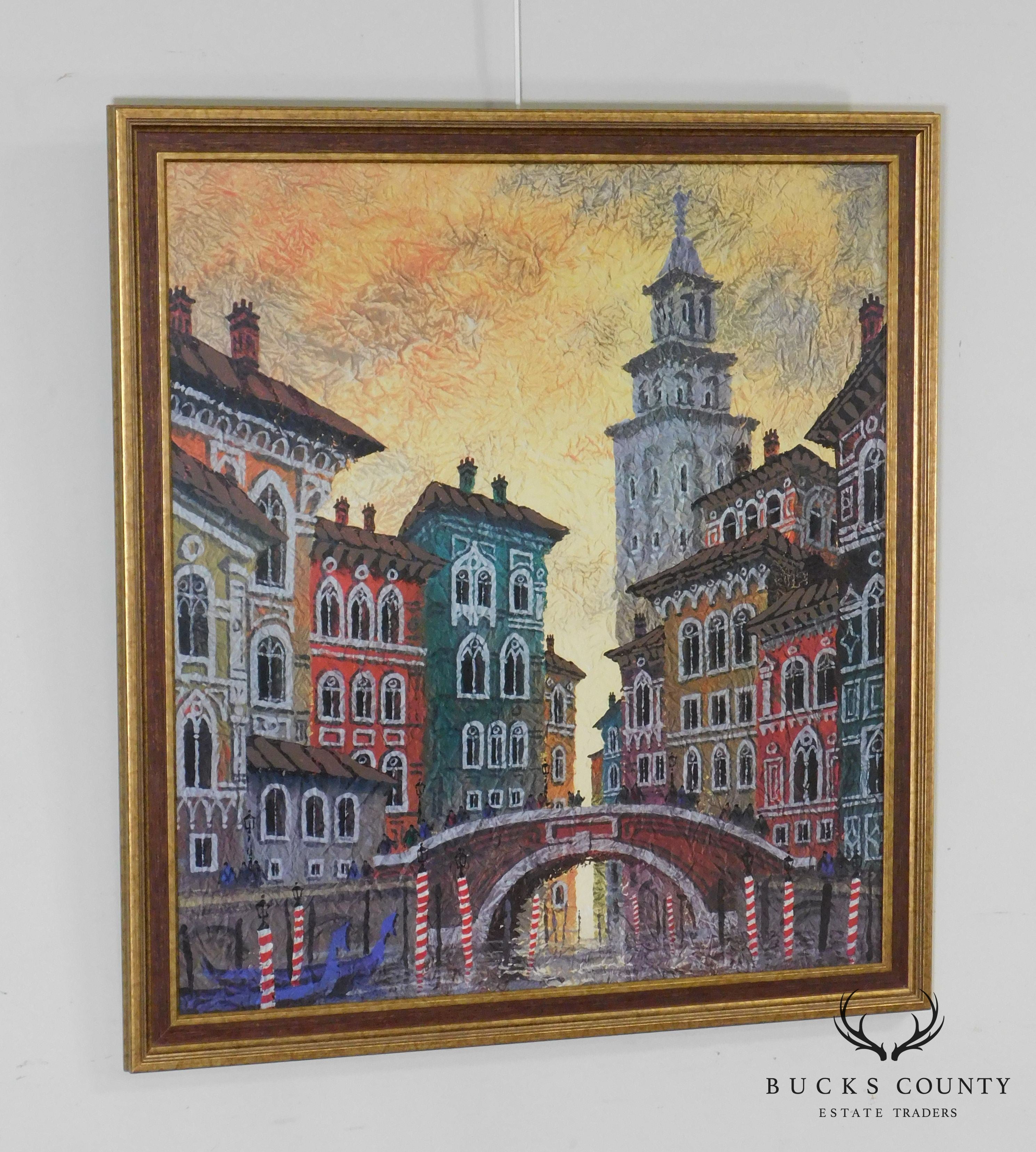 Anatole Krasnyansky "Venice Yellow Sunset" Framed Print