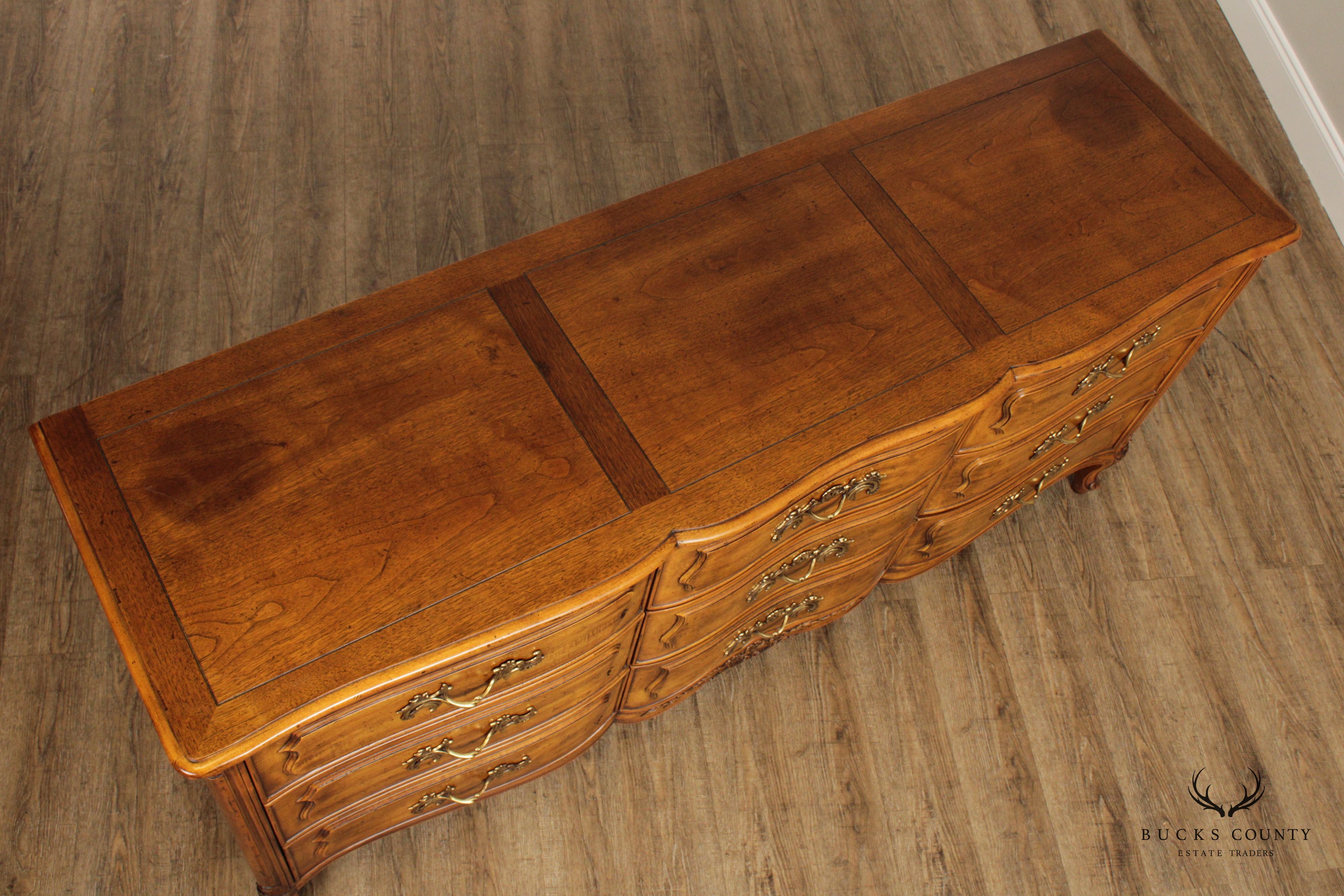 Henredon 'Villandry' French Provincial Style Walnut Triple Dresser