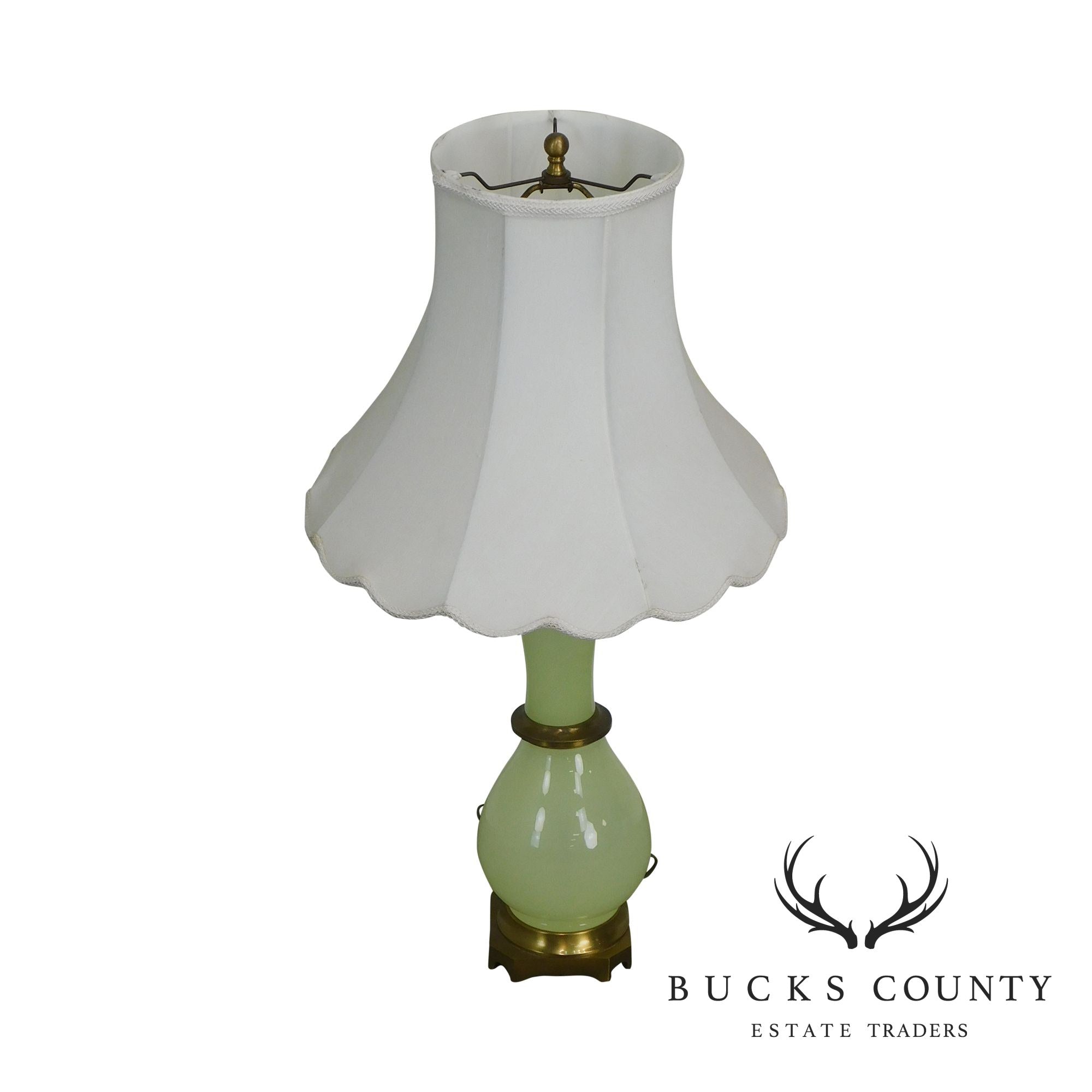 Jade Green Glass Table Lamp