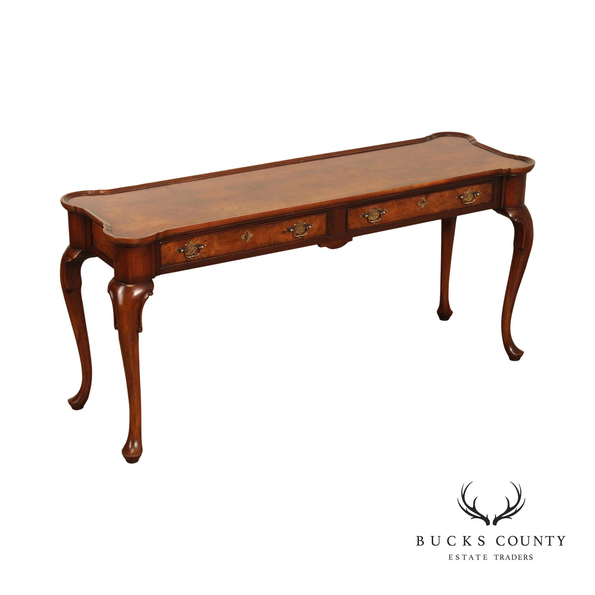 Hekman Queen Anne Style Walnut Console or Sofa Table