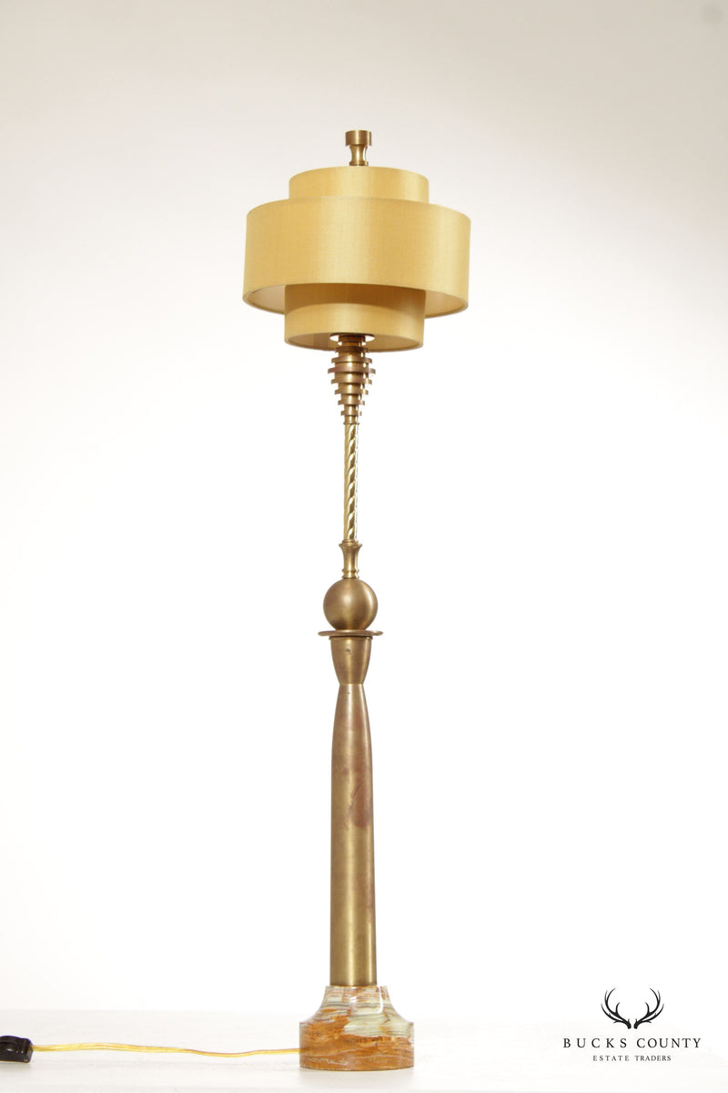 Chelsea House Modern Style Brass And Onyx Table Lamp