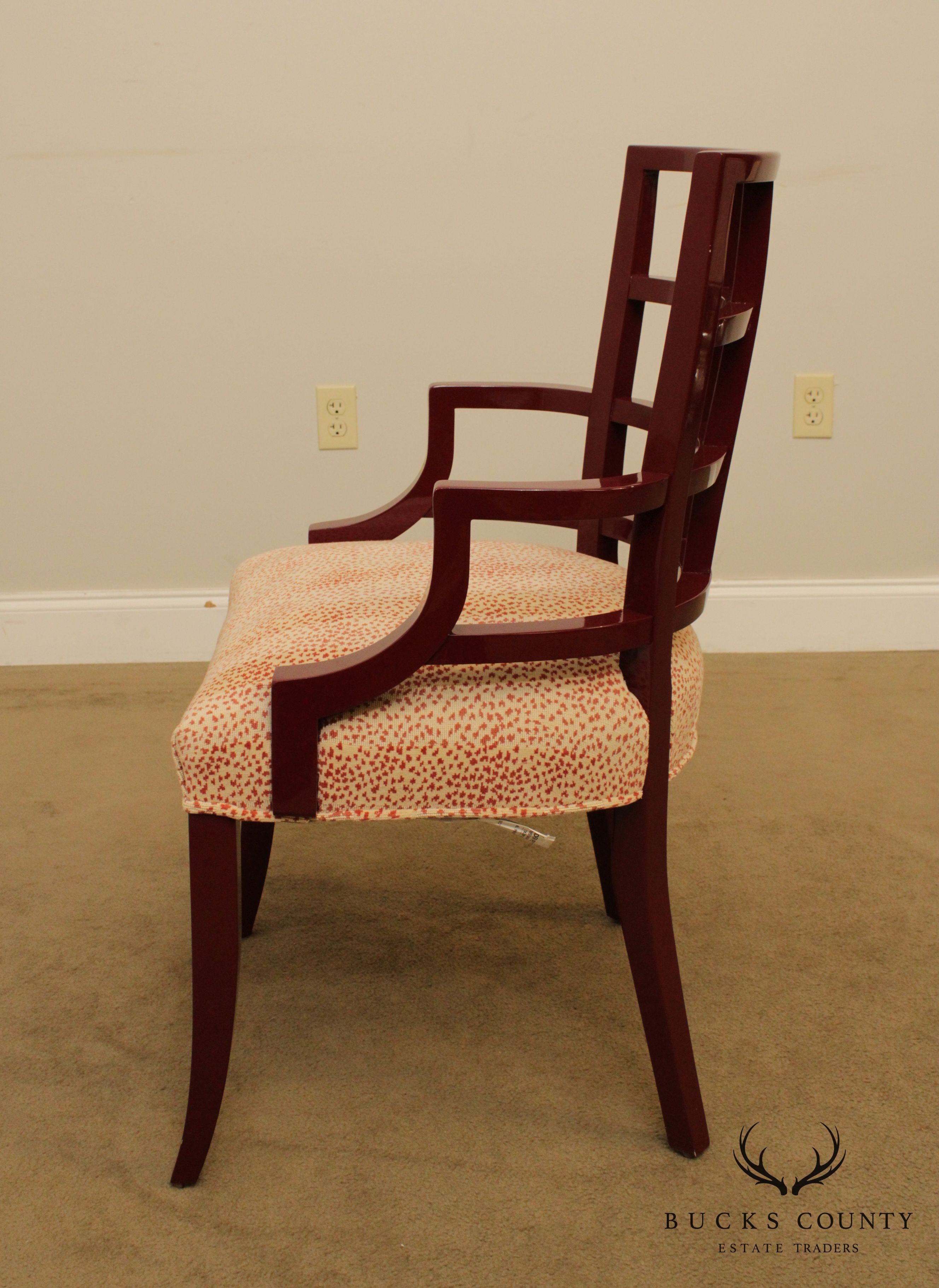 Century Furniture Vintage Asian Style Red Lacquer Ming Armchair