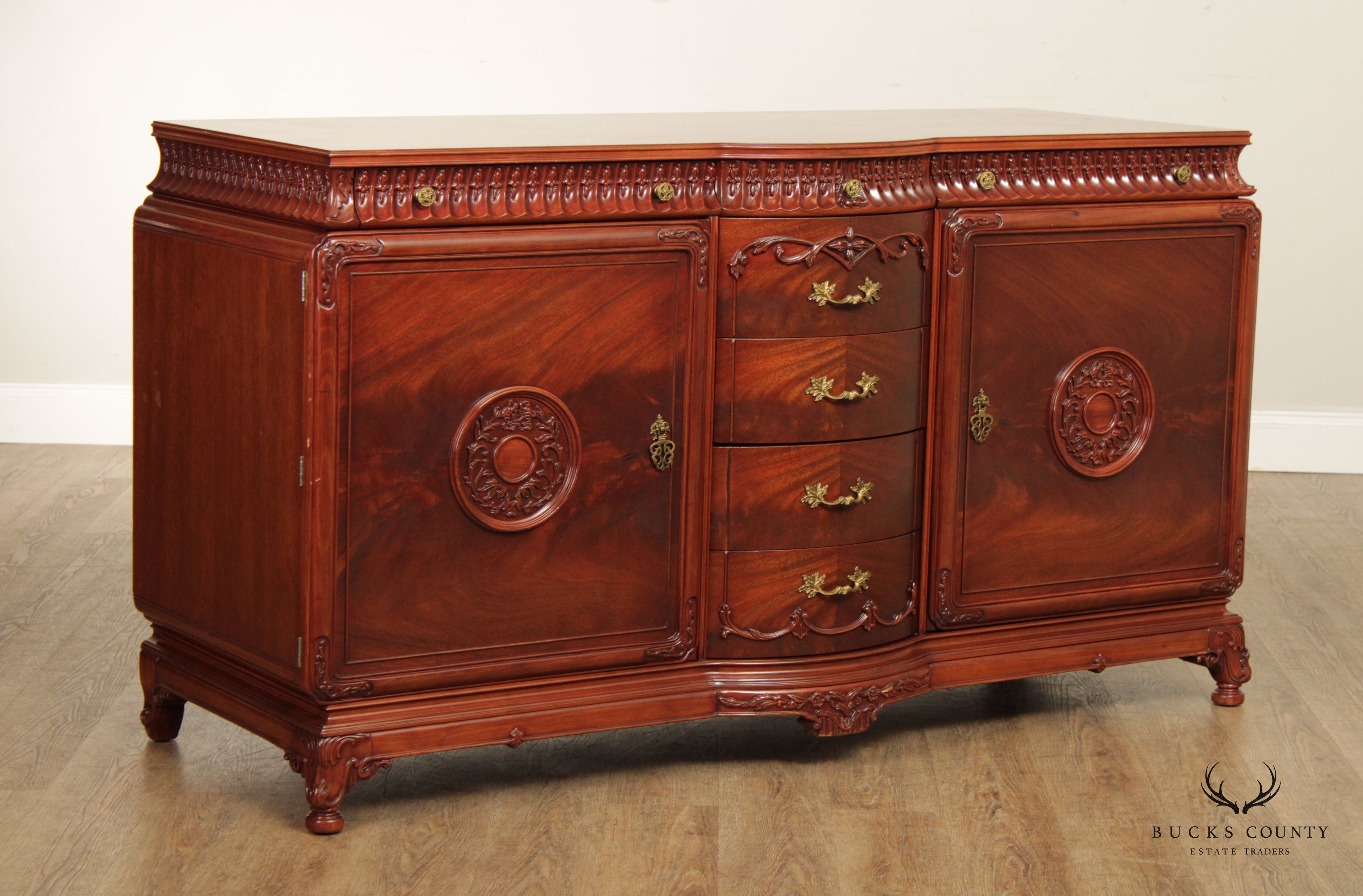 Chinese Chippendale Style Mahogany Chest of Drawers