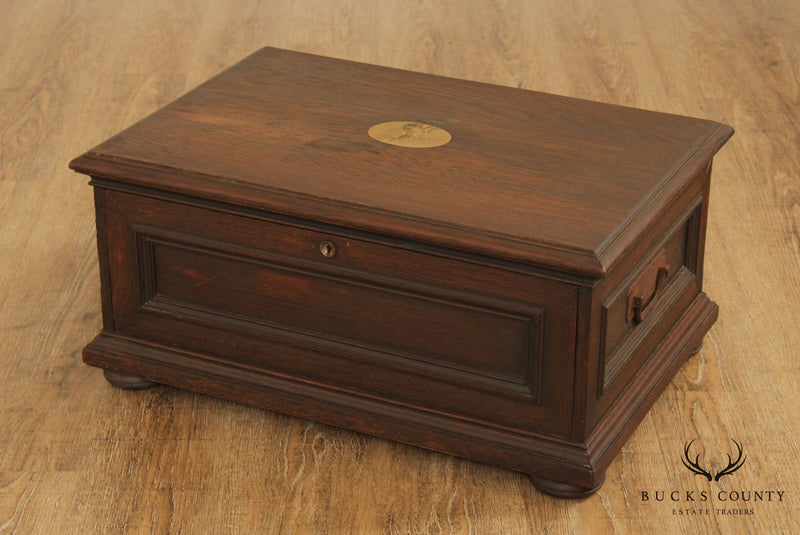 Antique English Oak Silverware Box