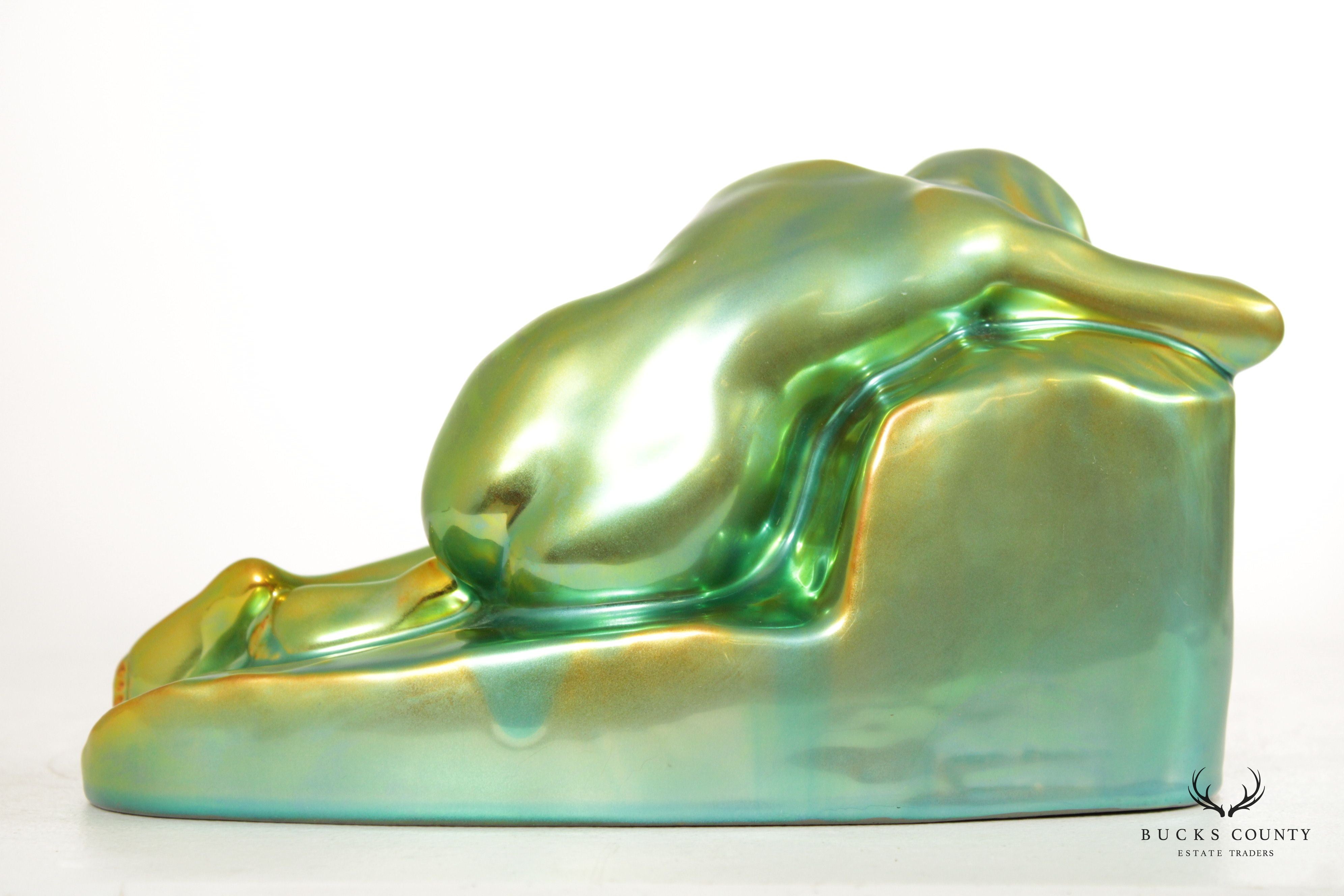 Yrjo Liipola for Zsolnay 'Repentance' Glazed Porcelain Sculpture