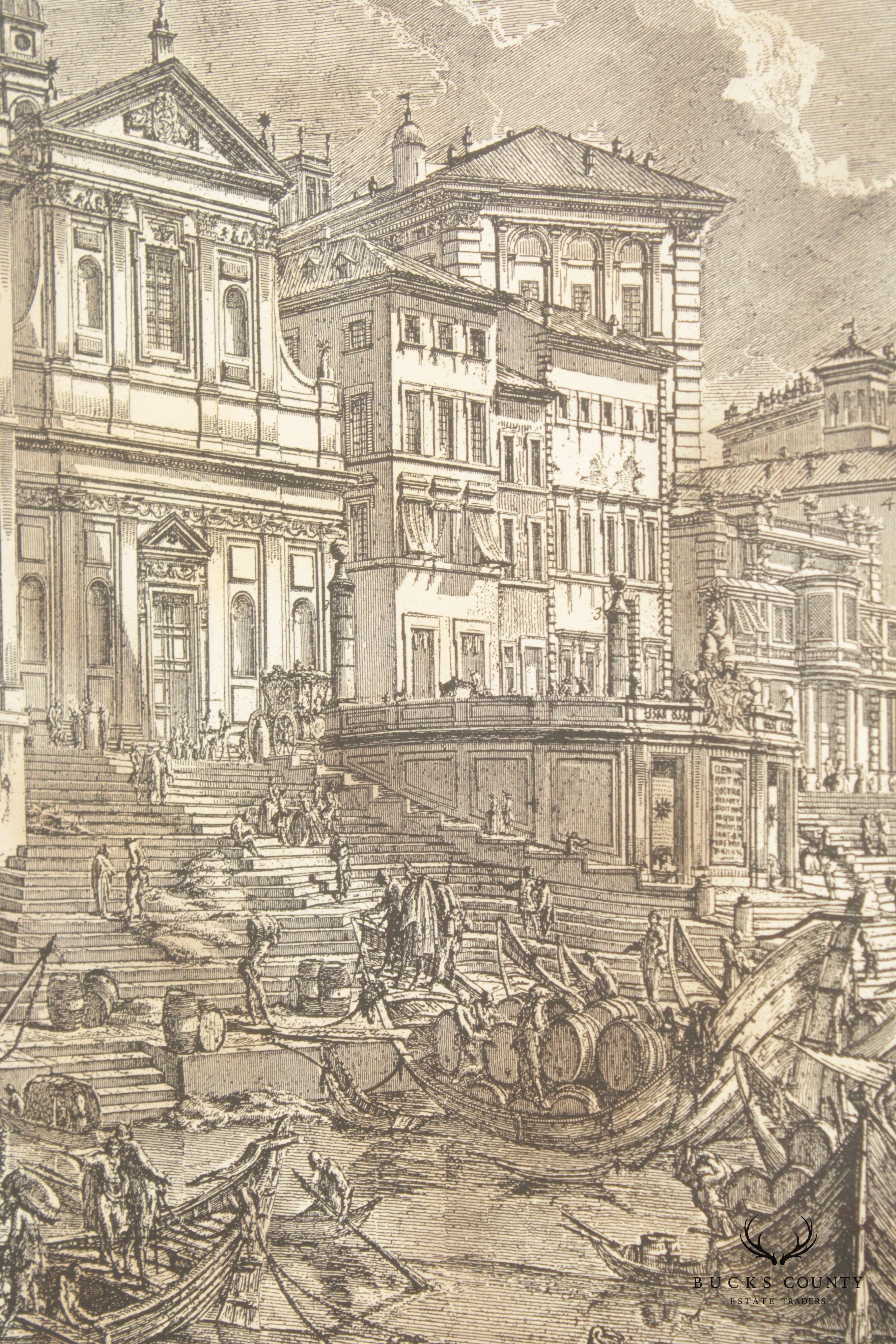 Italian 'Veduta del Porto di Ripetta' Lithograph, After Giovanni Battista Piranesi