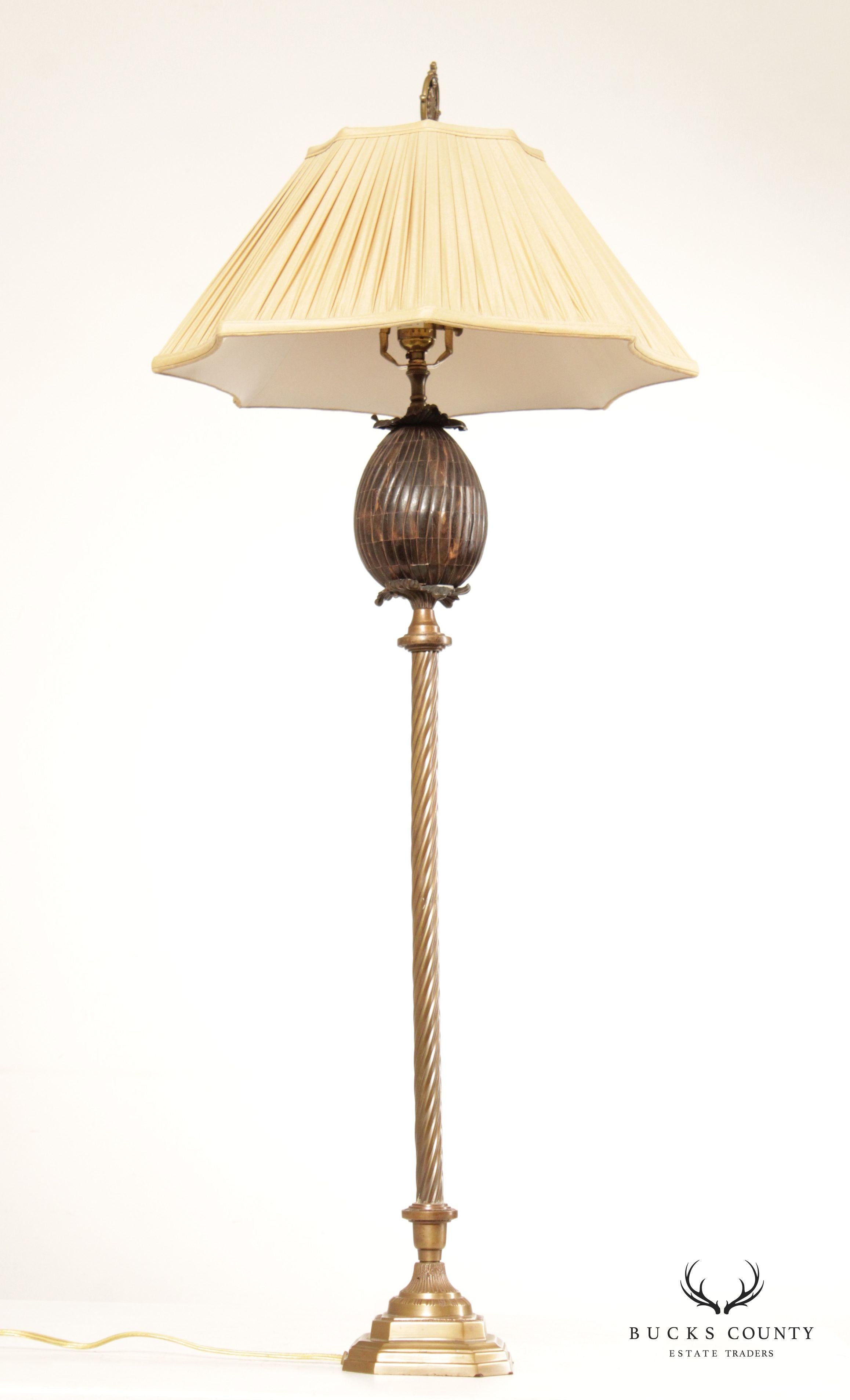 John Richard Collection Brass Columnar Floor Lamp