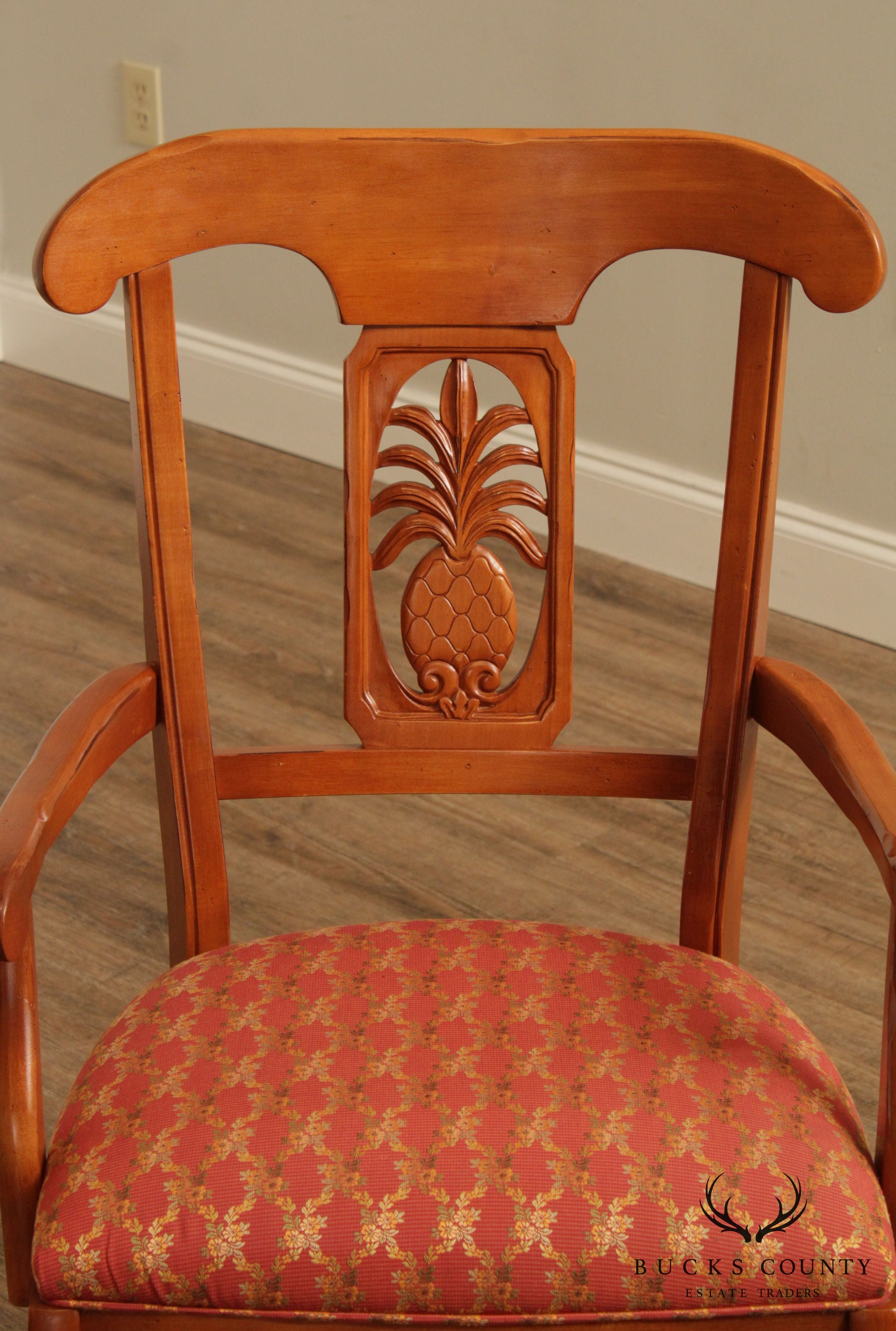 Ethan Allen Legacy Collection Set 5 Pineapple Back Dining Chairs