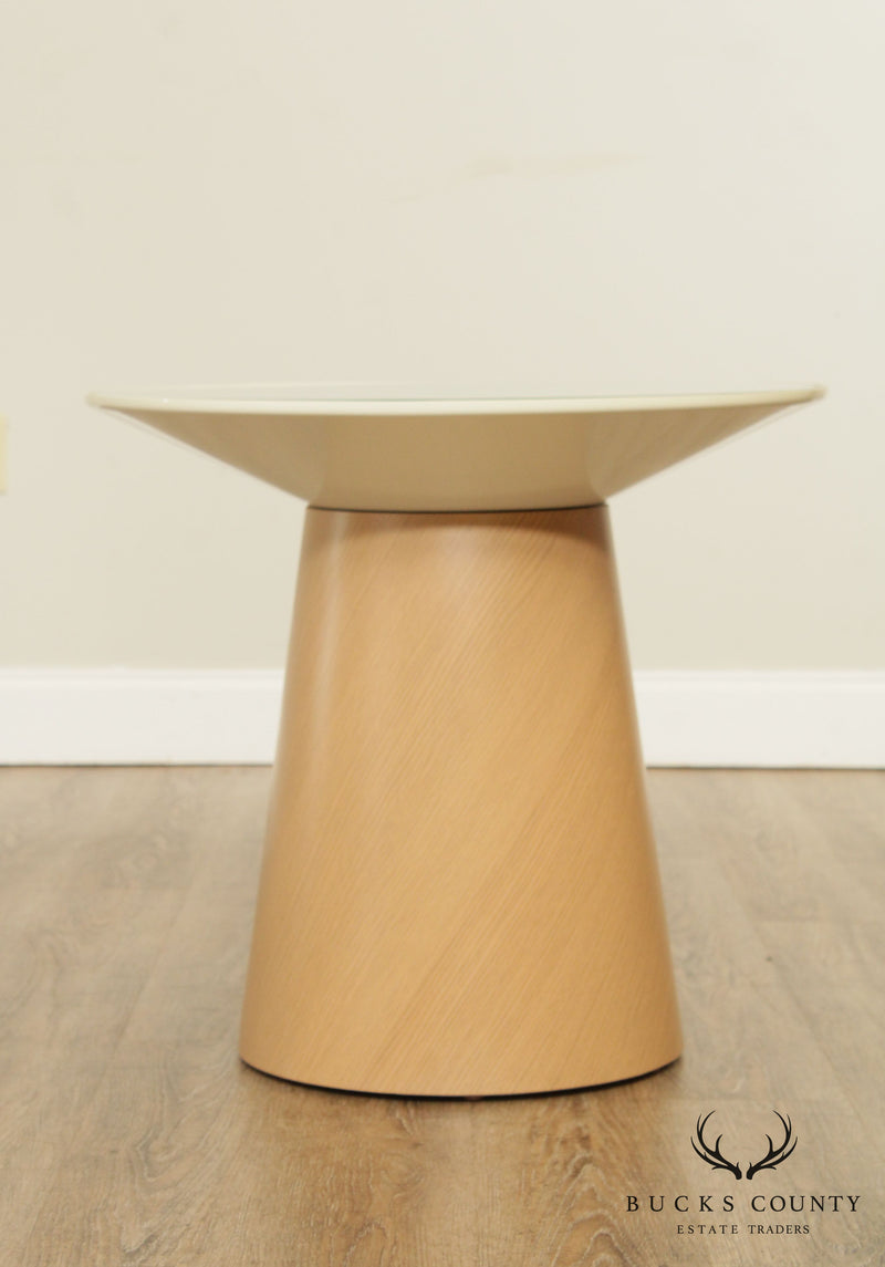 Steelcase Modern Campfire Paper Round Glass Top Side Table