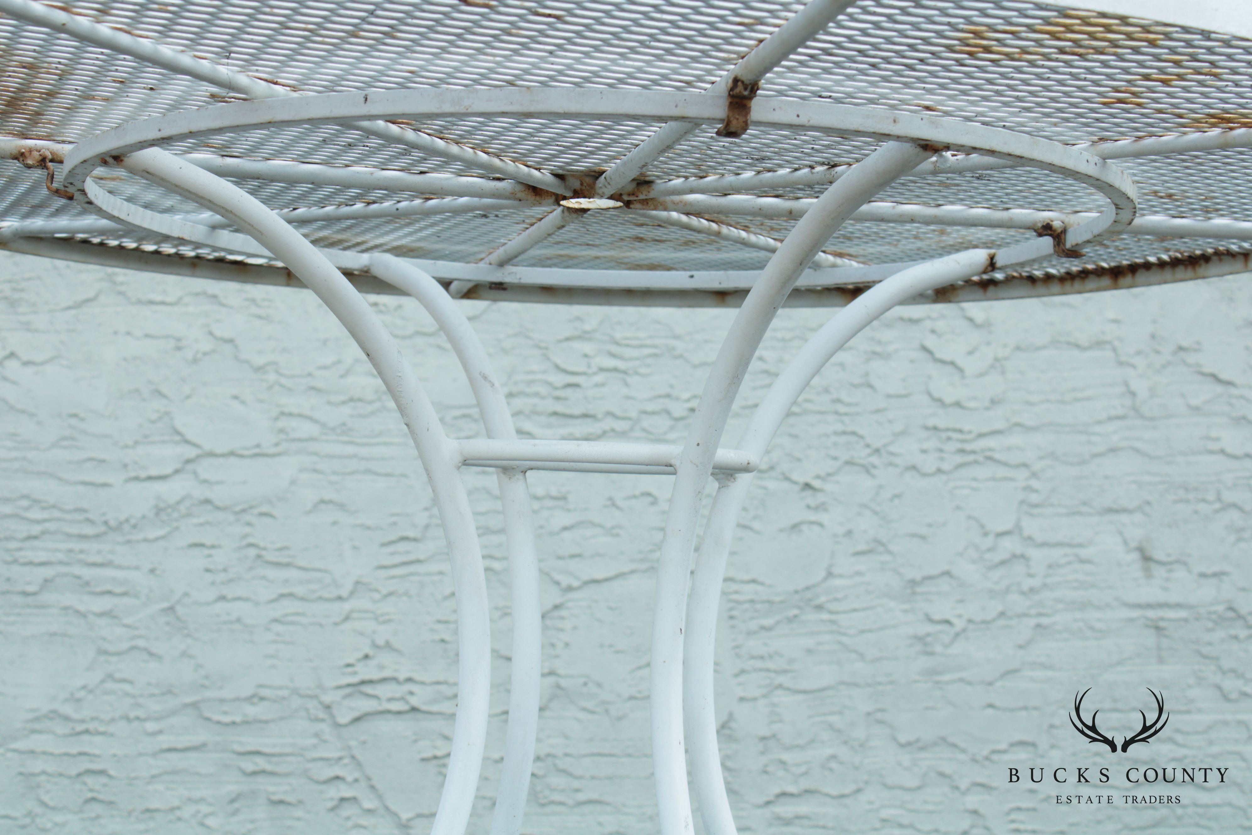 Vintage Wrought Iron Round Patio, Garden Dining Table