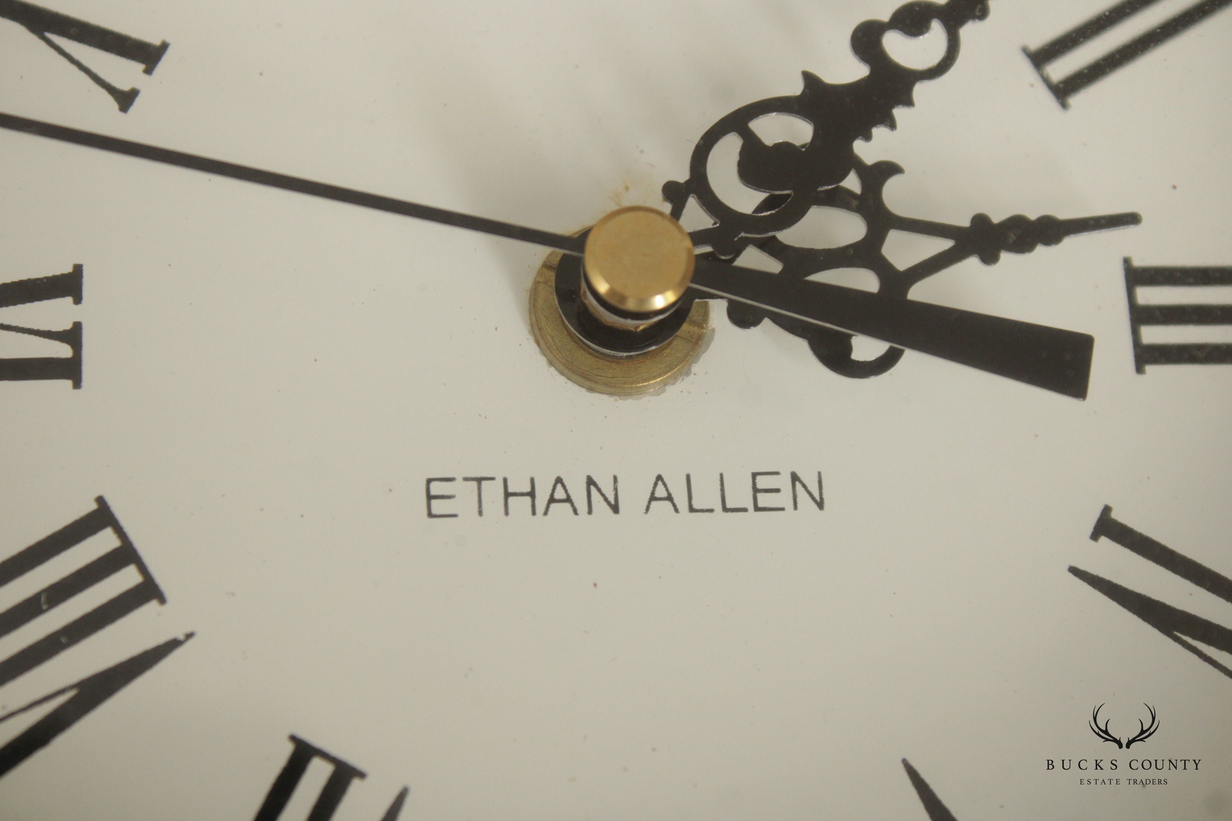 Ethan Allen Traditional Style Leather Wrapped Mantel Clock