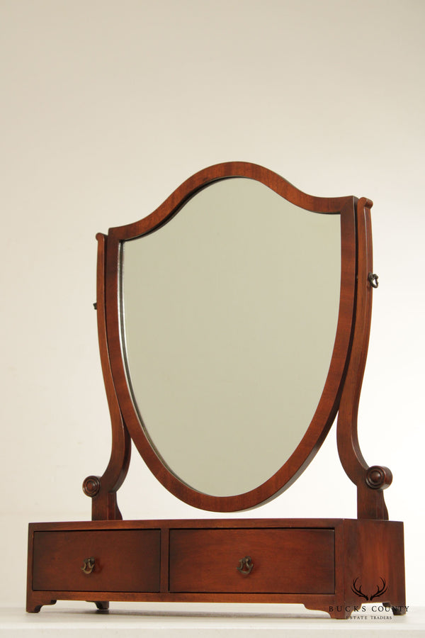 Kindel 1940's Vintage Mahogany Shield Dressing Mirror