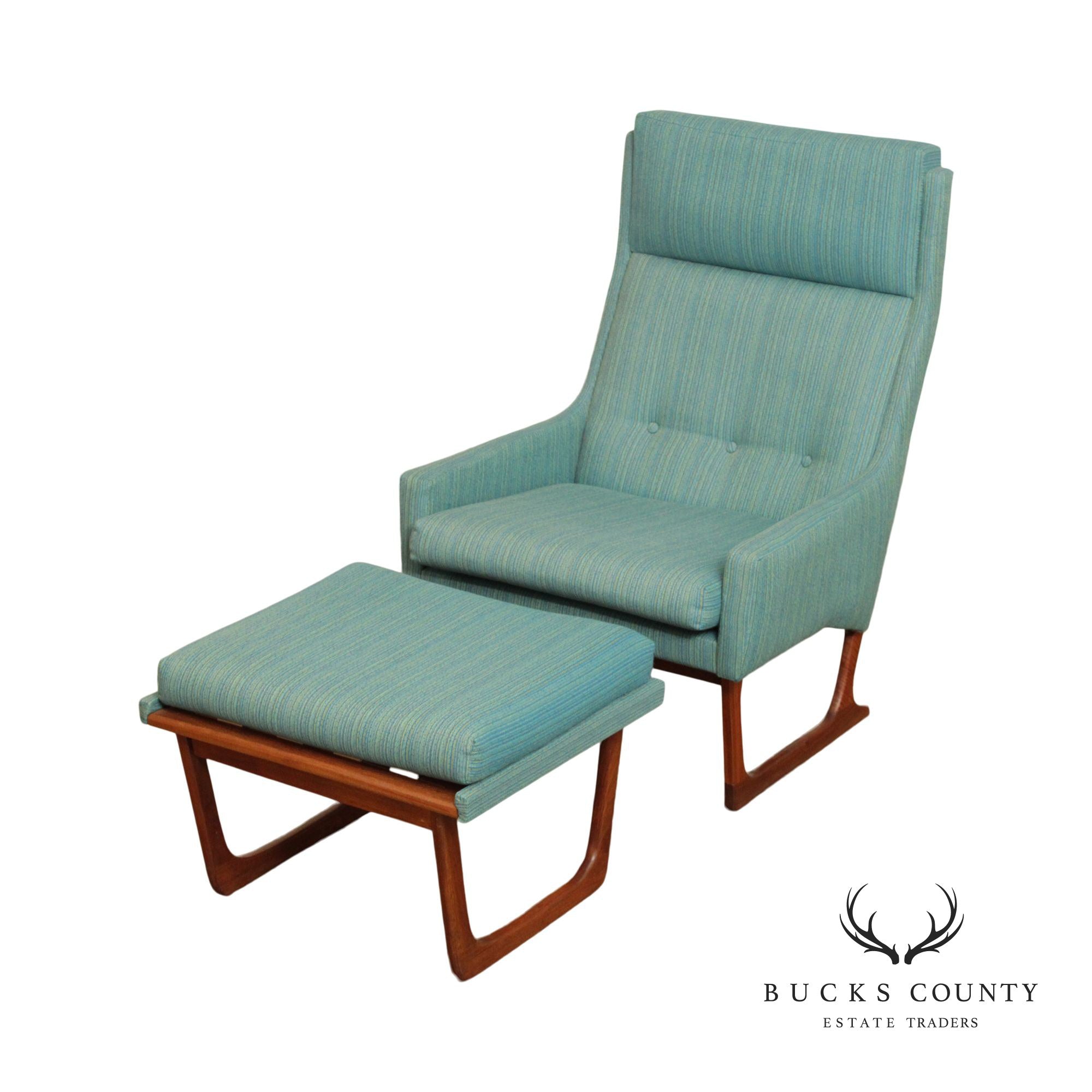 Hans Juergens Danish Modern Lounge Chair & Ottoman