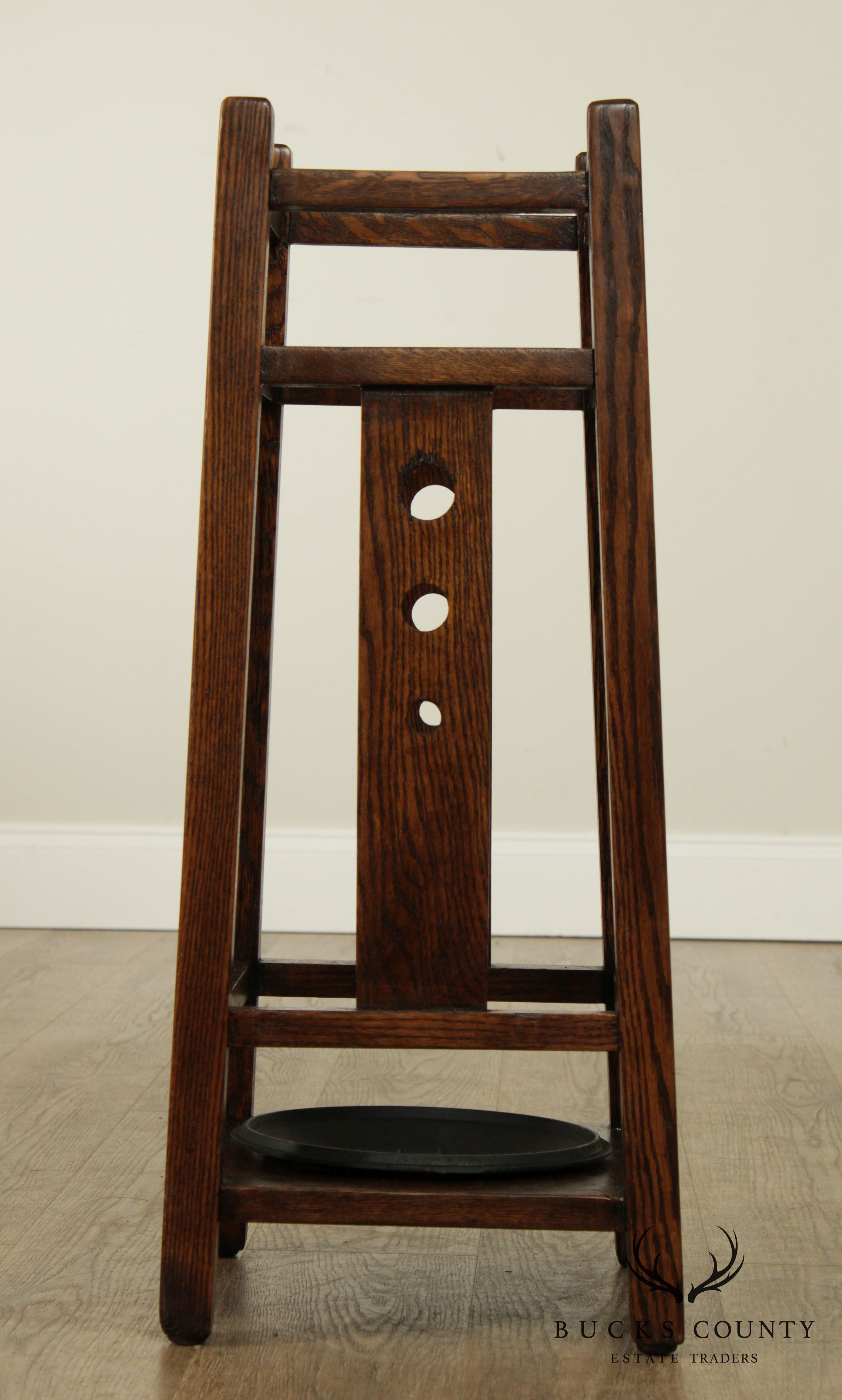 Antique Mission Oak Umbrella Stand