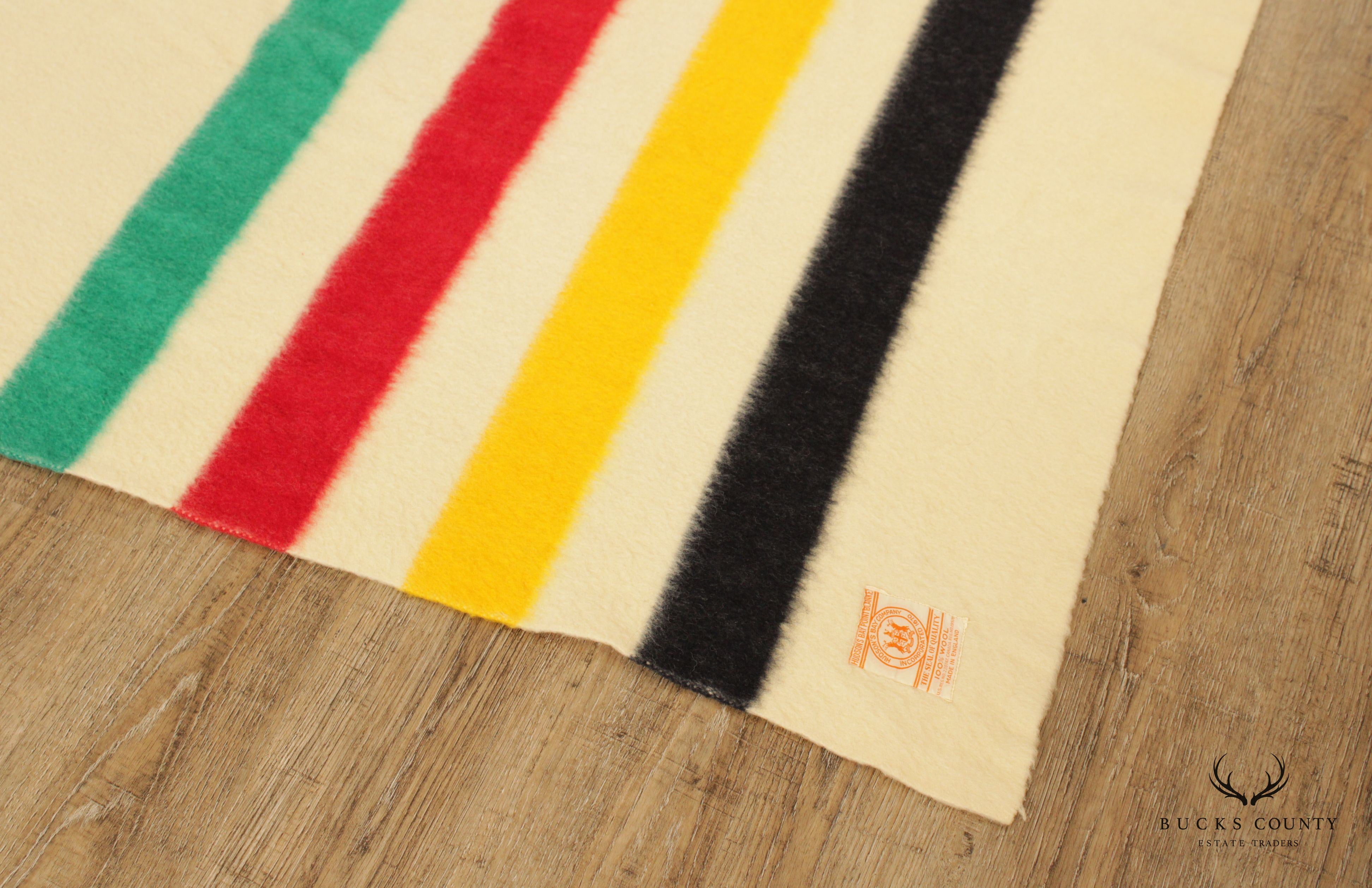 Vintage Hudson's Bay Company Four-Point Wool Blanket