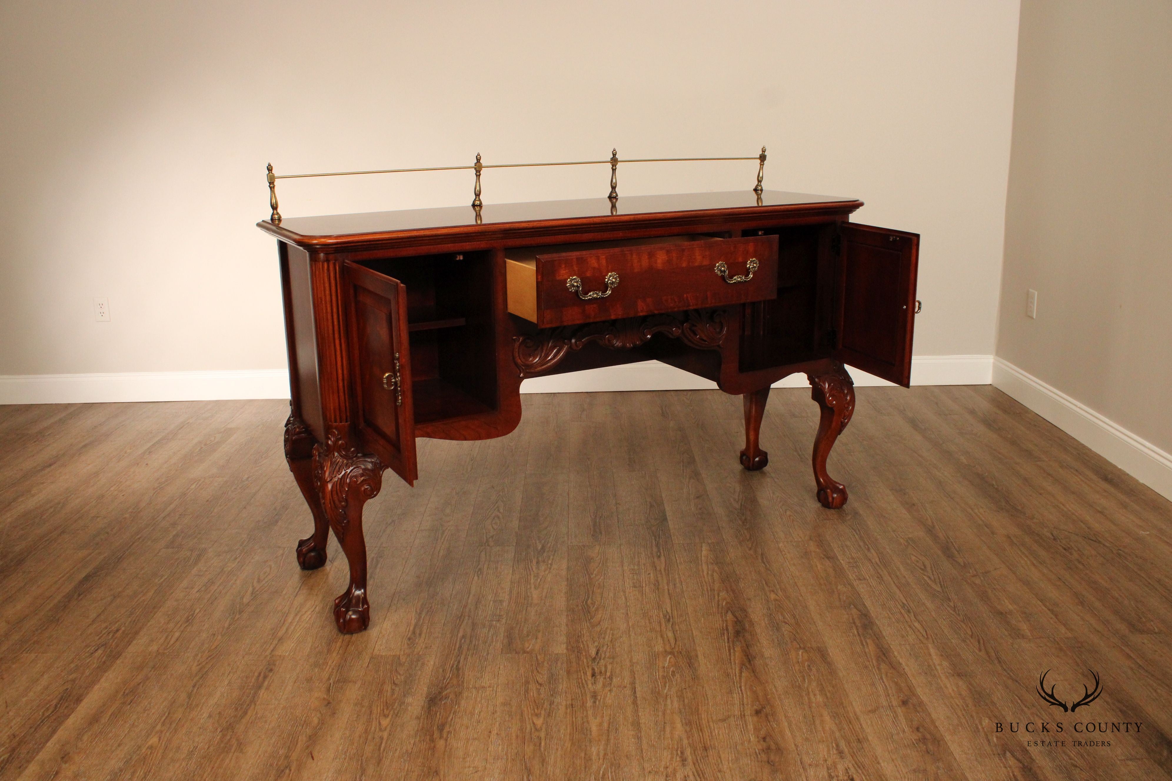 Stanley Furniture Chippendale Style Mahogany Sideboard