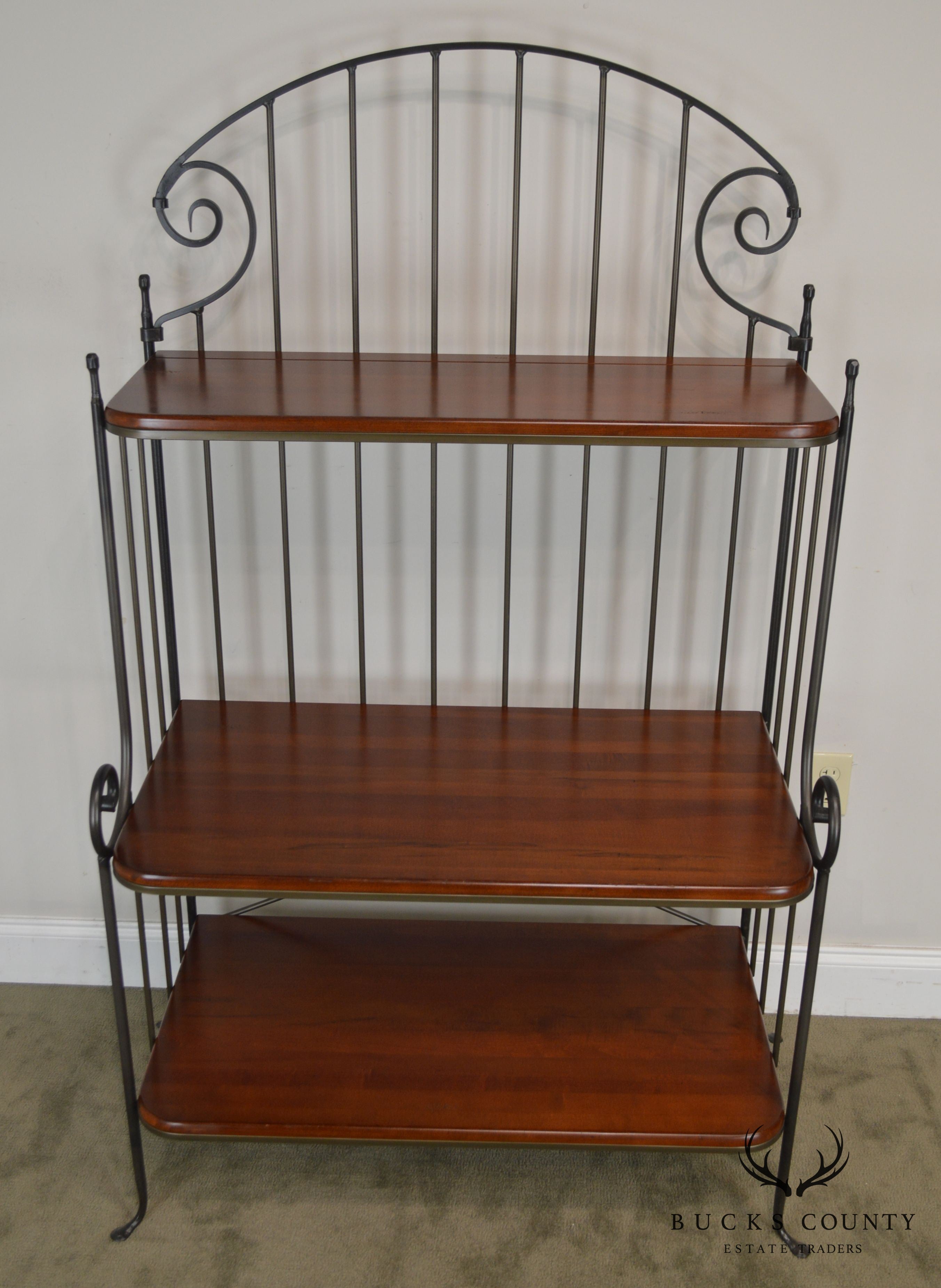 Charleston Forge Iron & Cherry Wood 3 Tier Bakers Rack