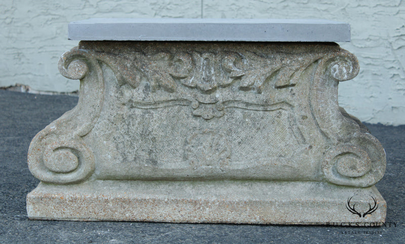 Vintage Cast Stone Garden Pedestal or Bench