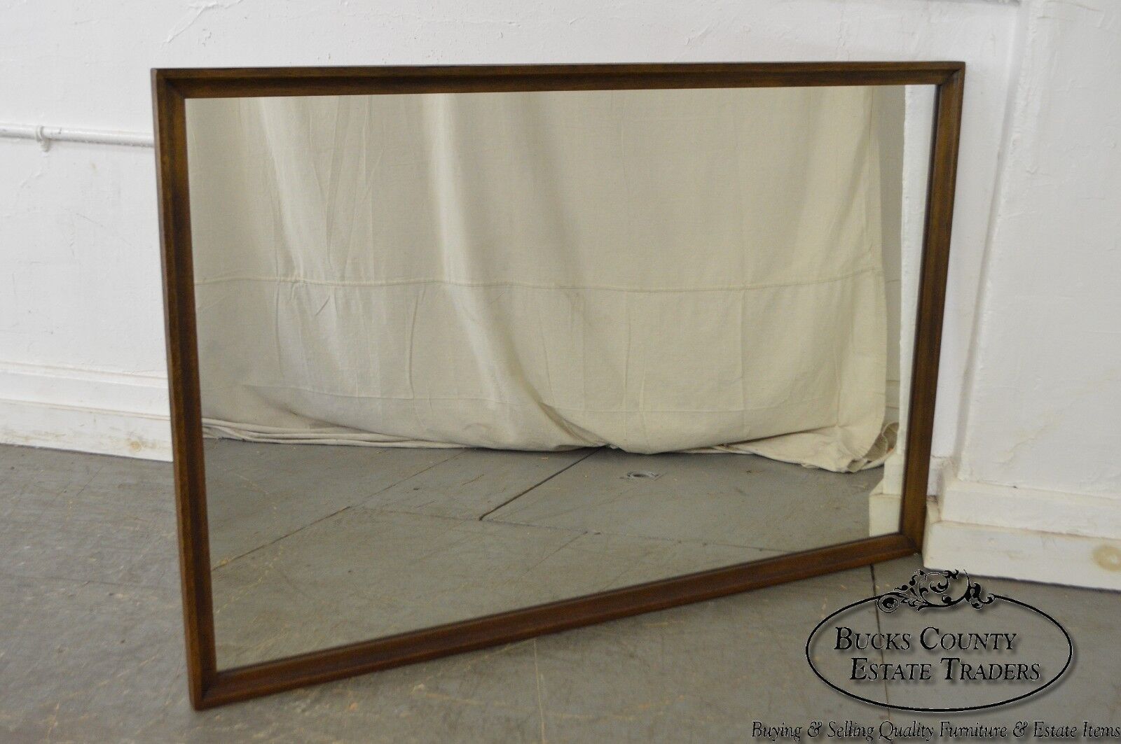 Broyhill Brasilia Mid Century Modern Large Walnut Rectangle Mirror