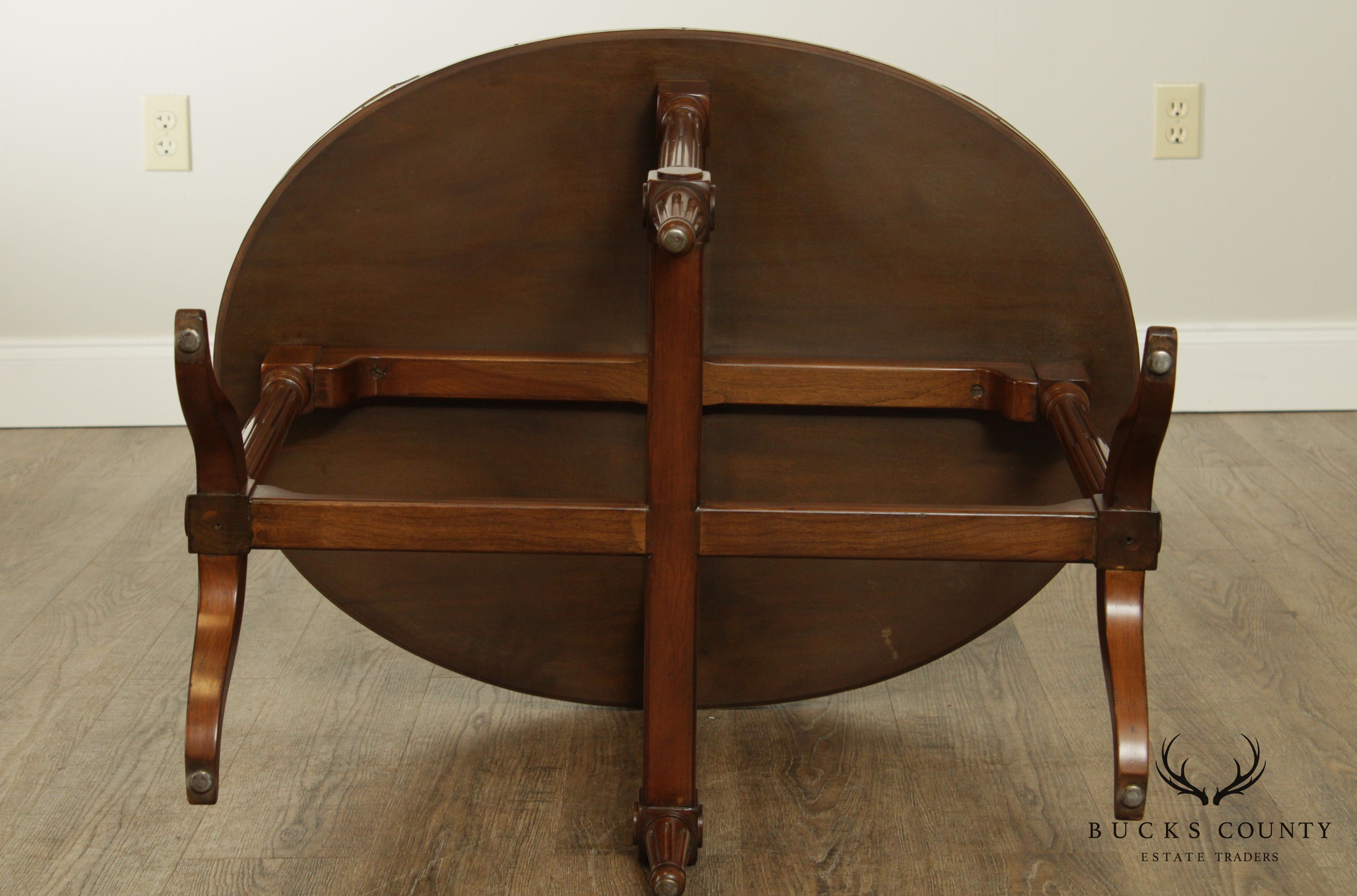 French Louis XVI Style Oval Walnut Bouillotte Table