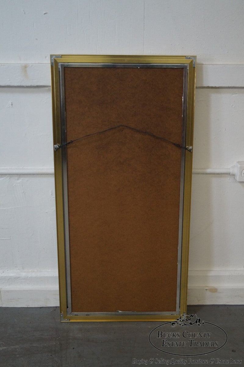 Nielsen Mid Century Modern Brushed Brass Aluminum Frame Wall Mirror