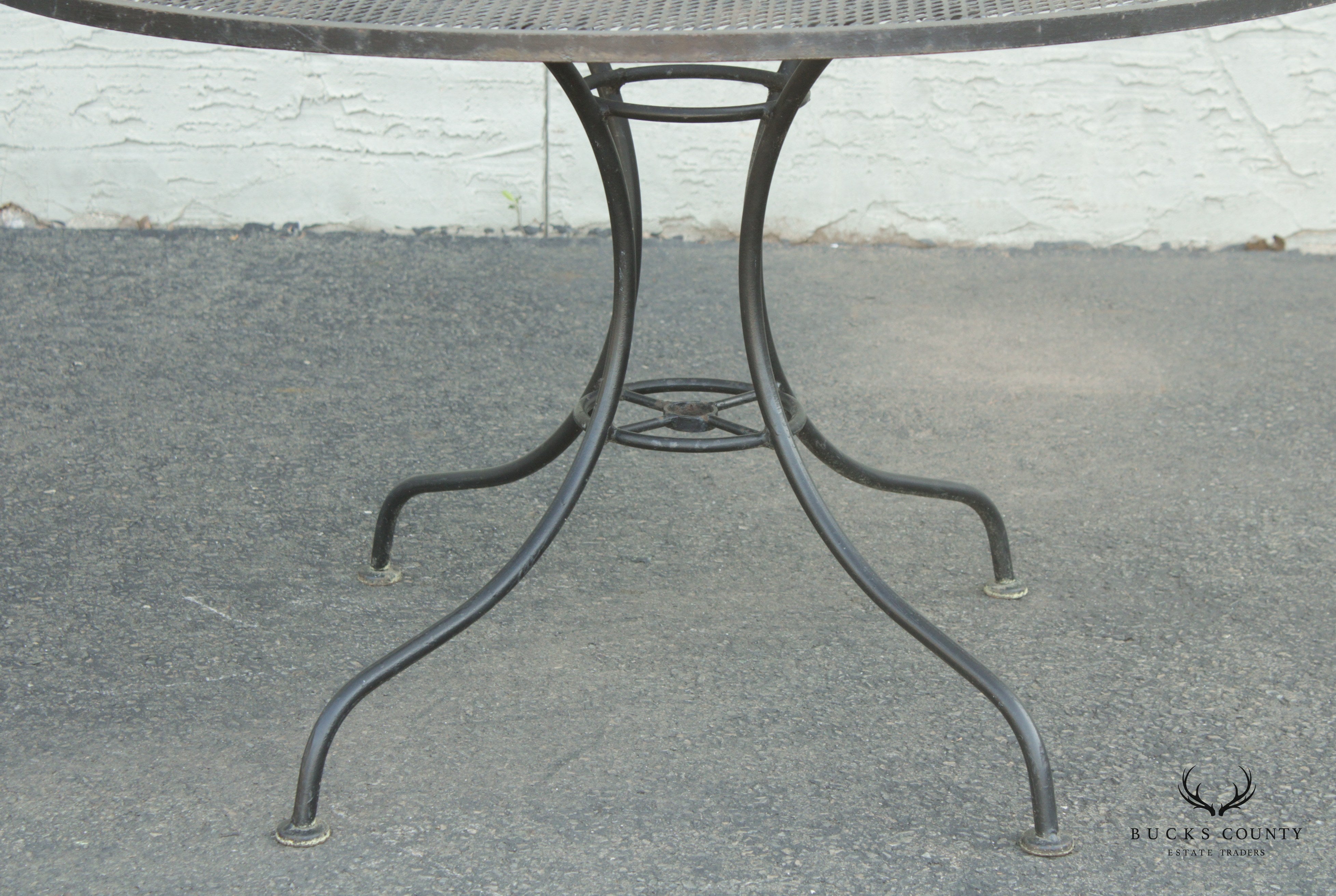 Vintage Round Wrought Iron Patio Dining Table