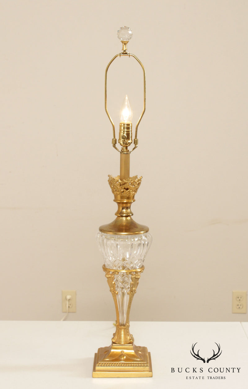Quality Brass & Crystal Table Lamp