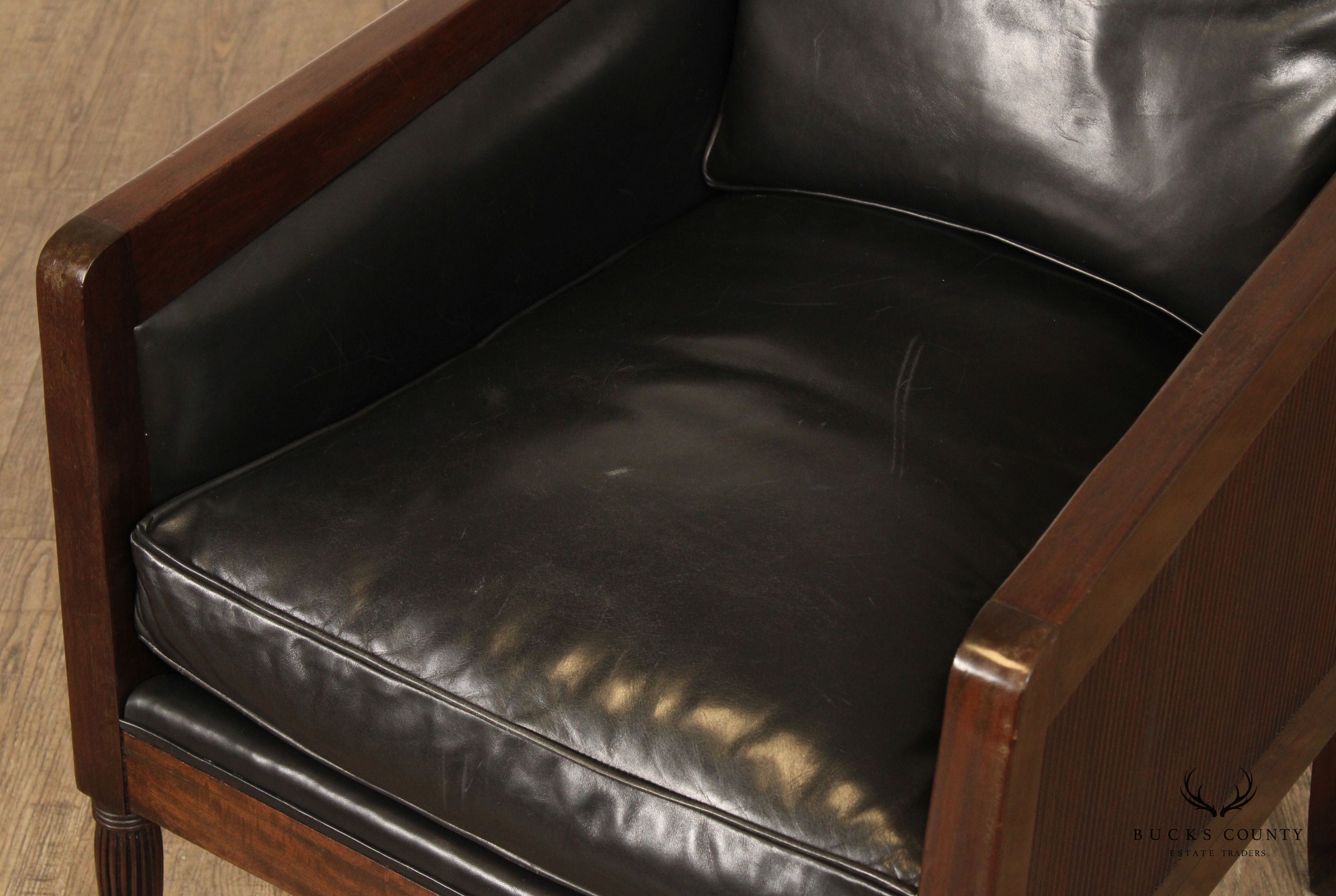 Dessin Fournir 'Nelson' Leather Bergere Lounge Chair