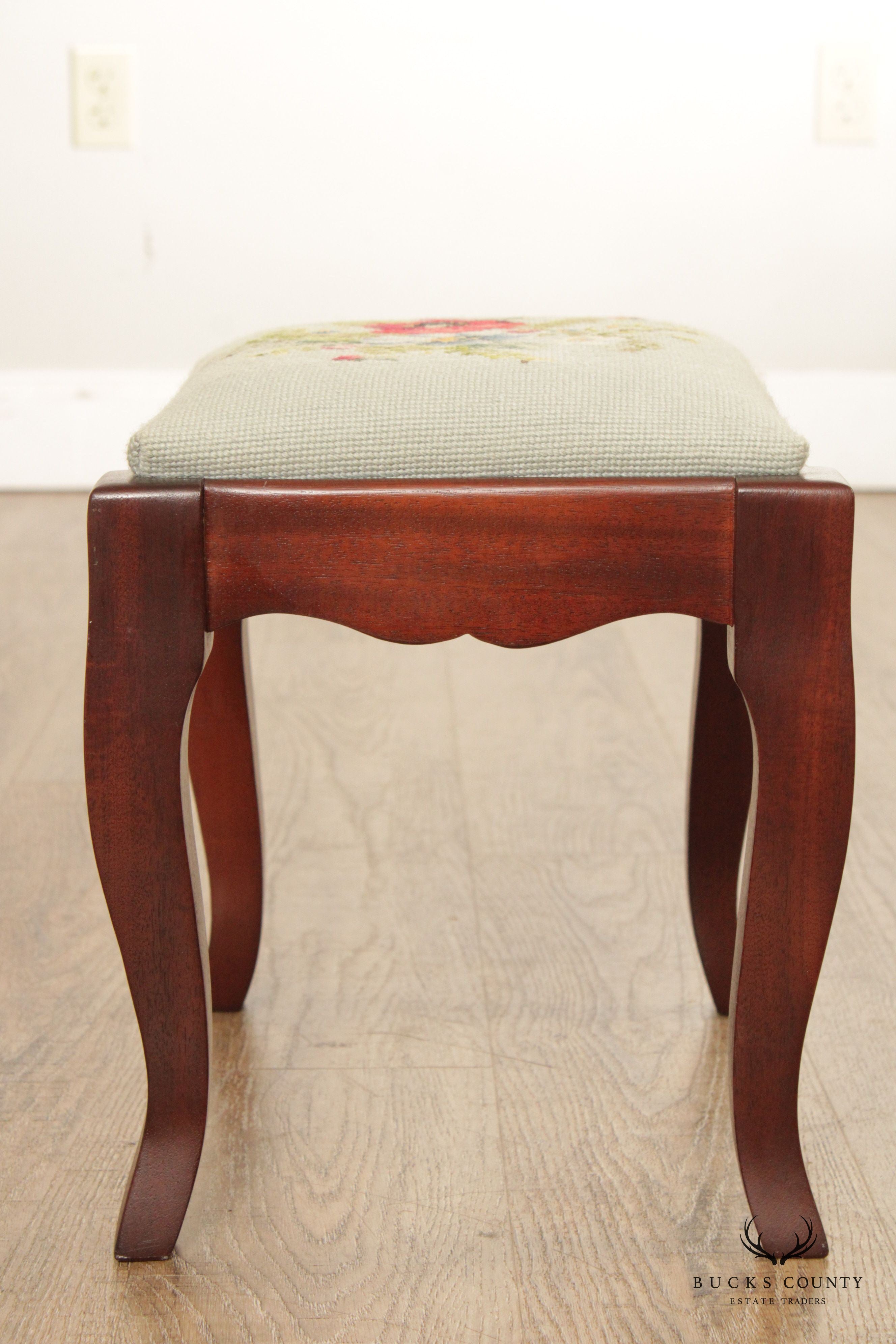 Freeman & Co. Queen Anne Style Mahogany Foot Stool