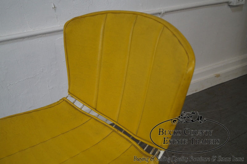 Knoll Vintage Bertoia White Wire Side Chair w/ Yellow Cushion