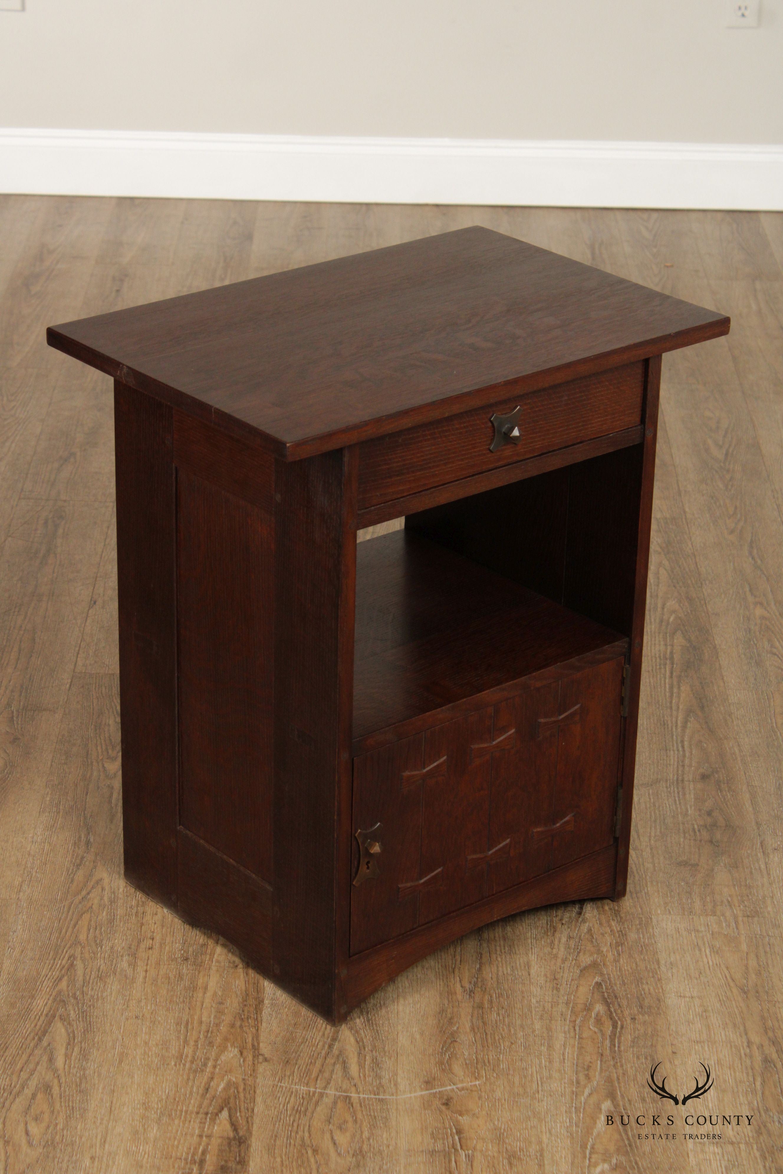 Mission Style Custom Quality Oak Nightstand Cabinet