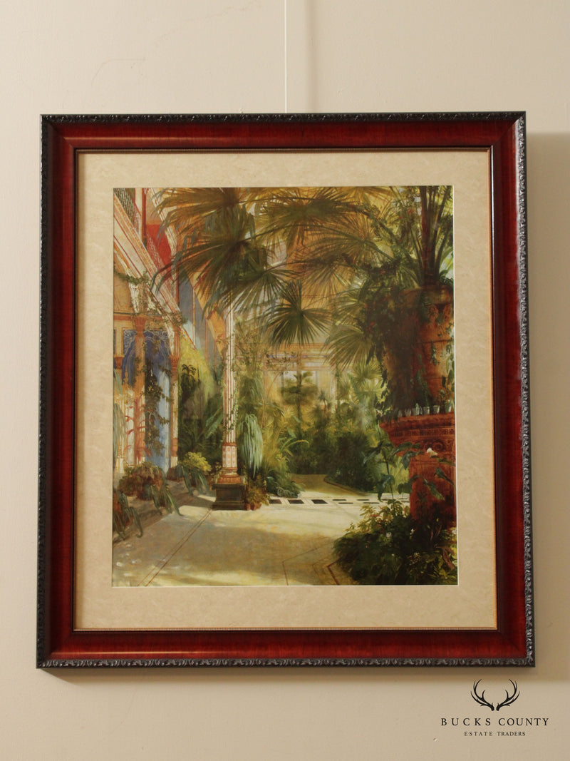 Vintage 'The Interior of the Palm House' Print, After Carl Blechen