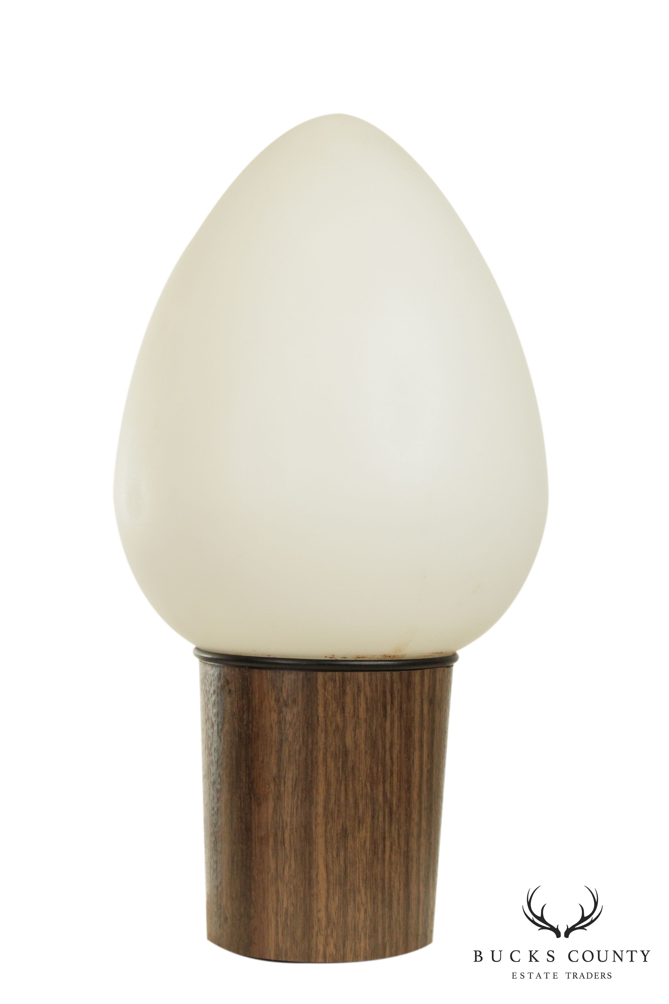 Vianne Mid Century Modern French Frosted Glass Egg Table Lamp