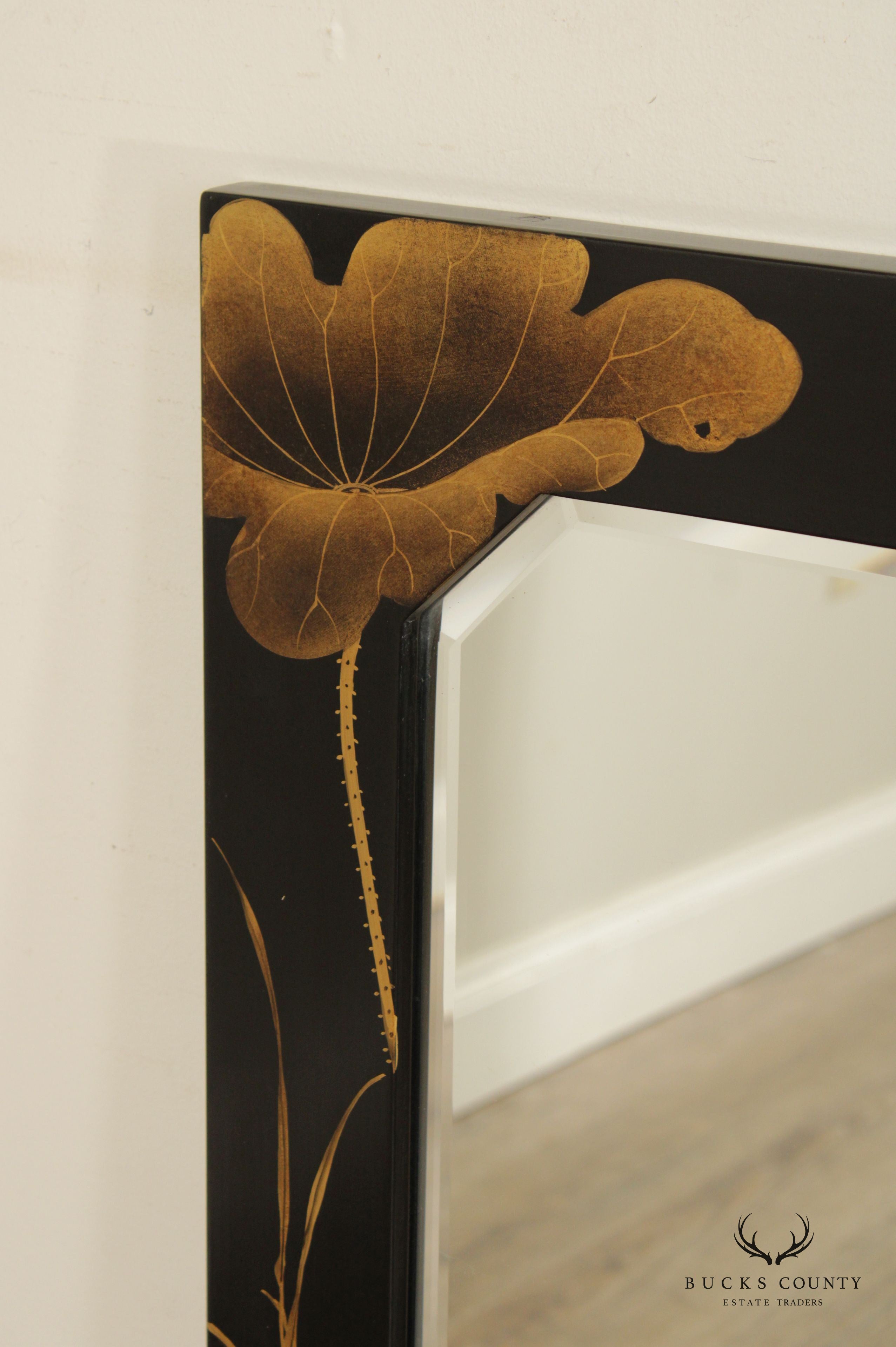 Fortune Chinoiserie Lacquered Beveled Wall Mirror