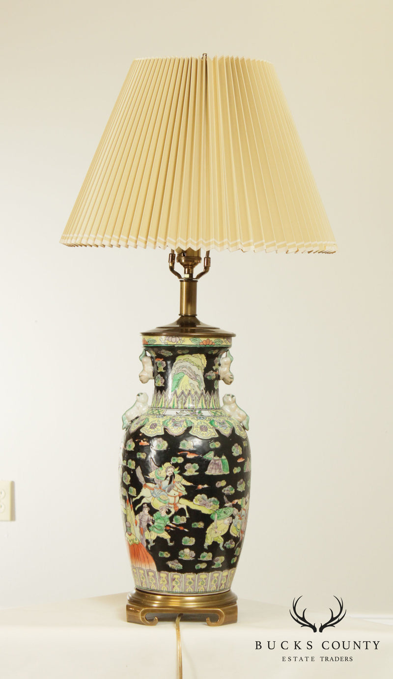 Remington Asian Pottery Brass Base Table Lamp