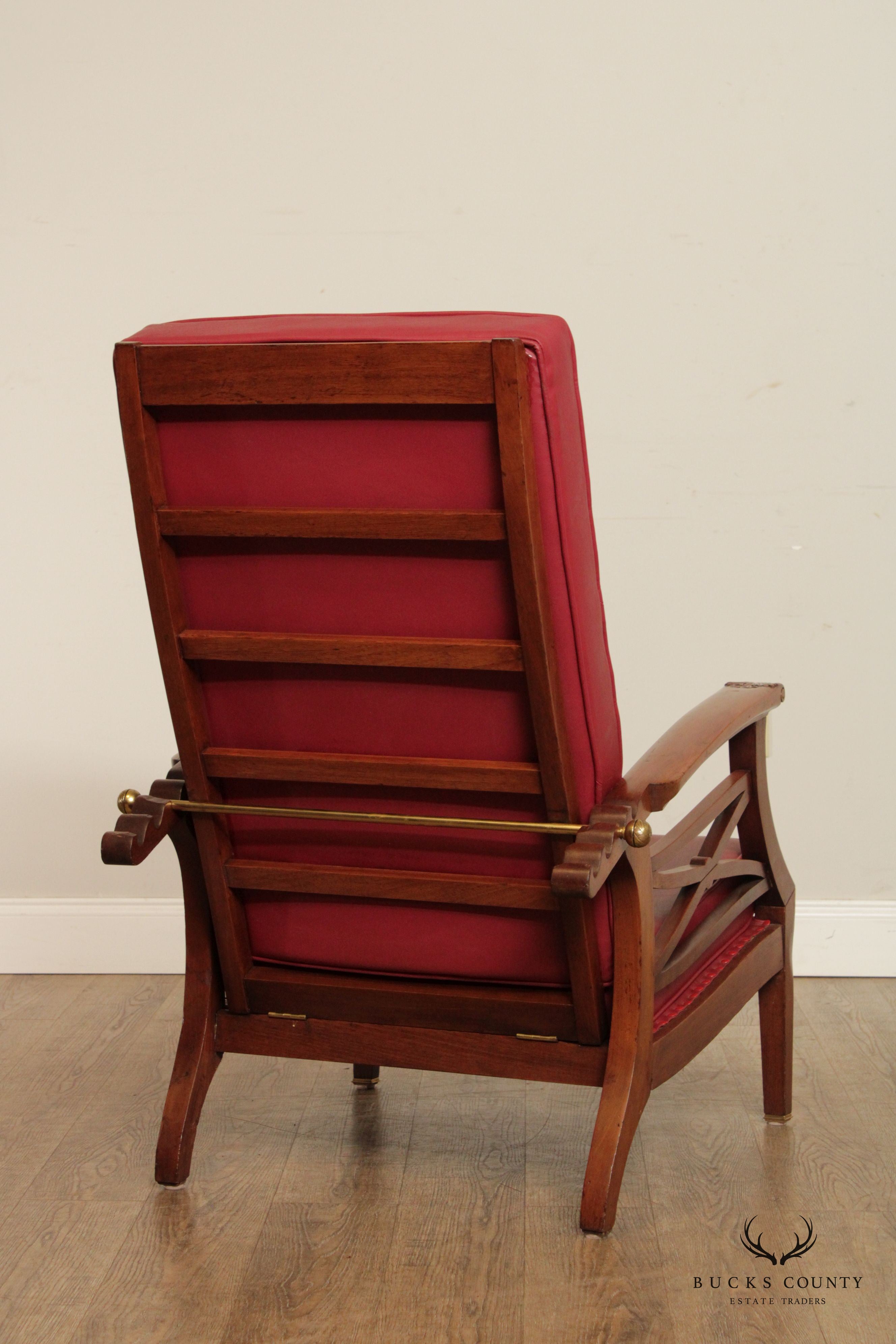 Antique Edwardian Reclining Morris Lounge Chair