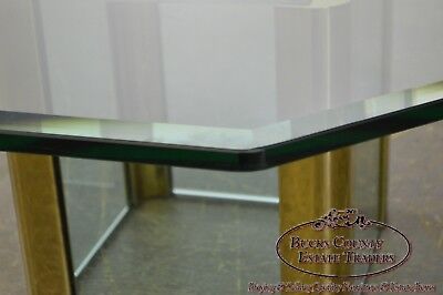 Leon Rosen for Pace Brass & Glass Octagonal Top Coffee Table