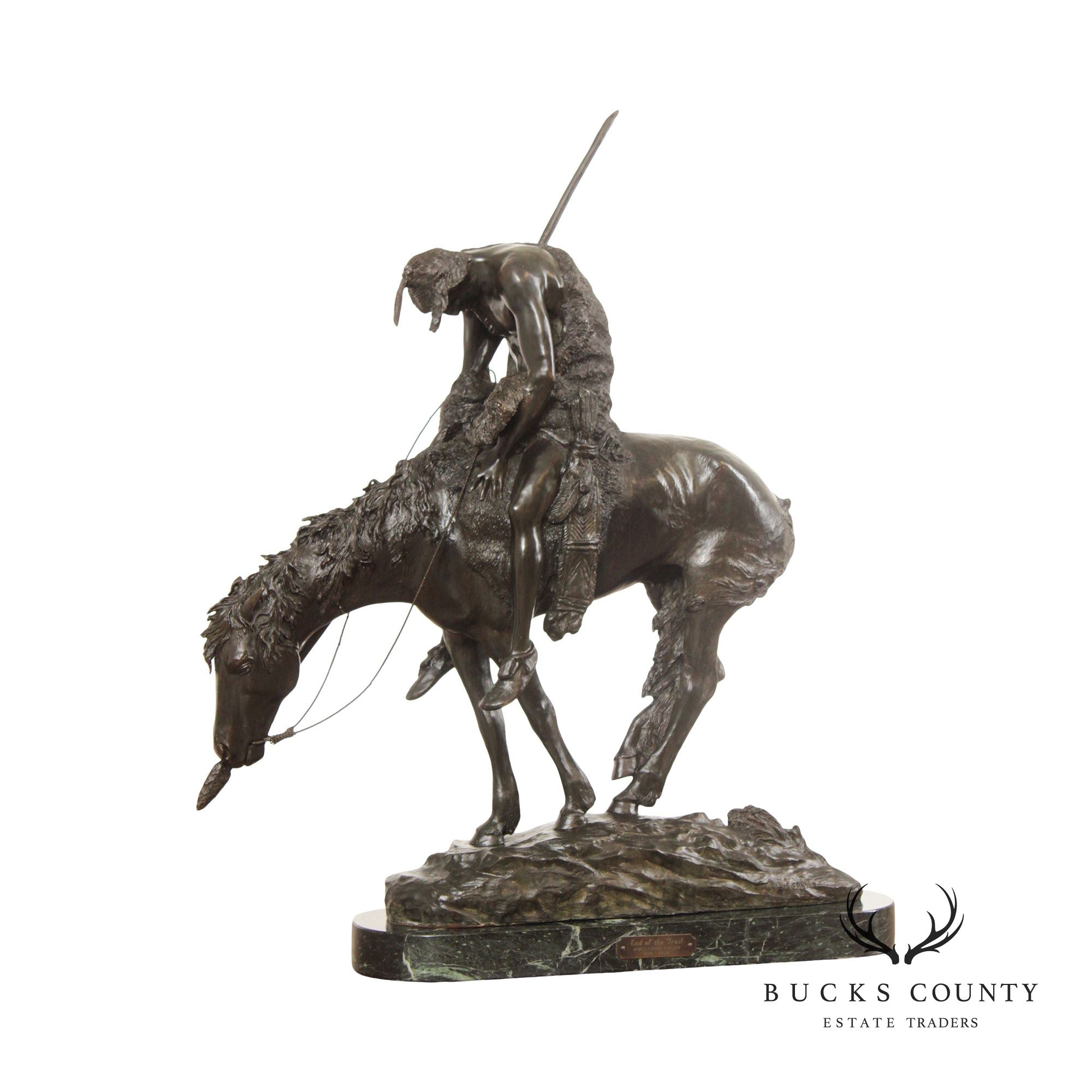 James Earle Fraser 'End of the Trail' Large Bronze Sculpture