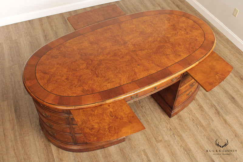FRANCESCO MOLON BURL WOOD  OVAL PARTNERS DESK