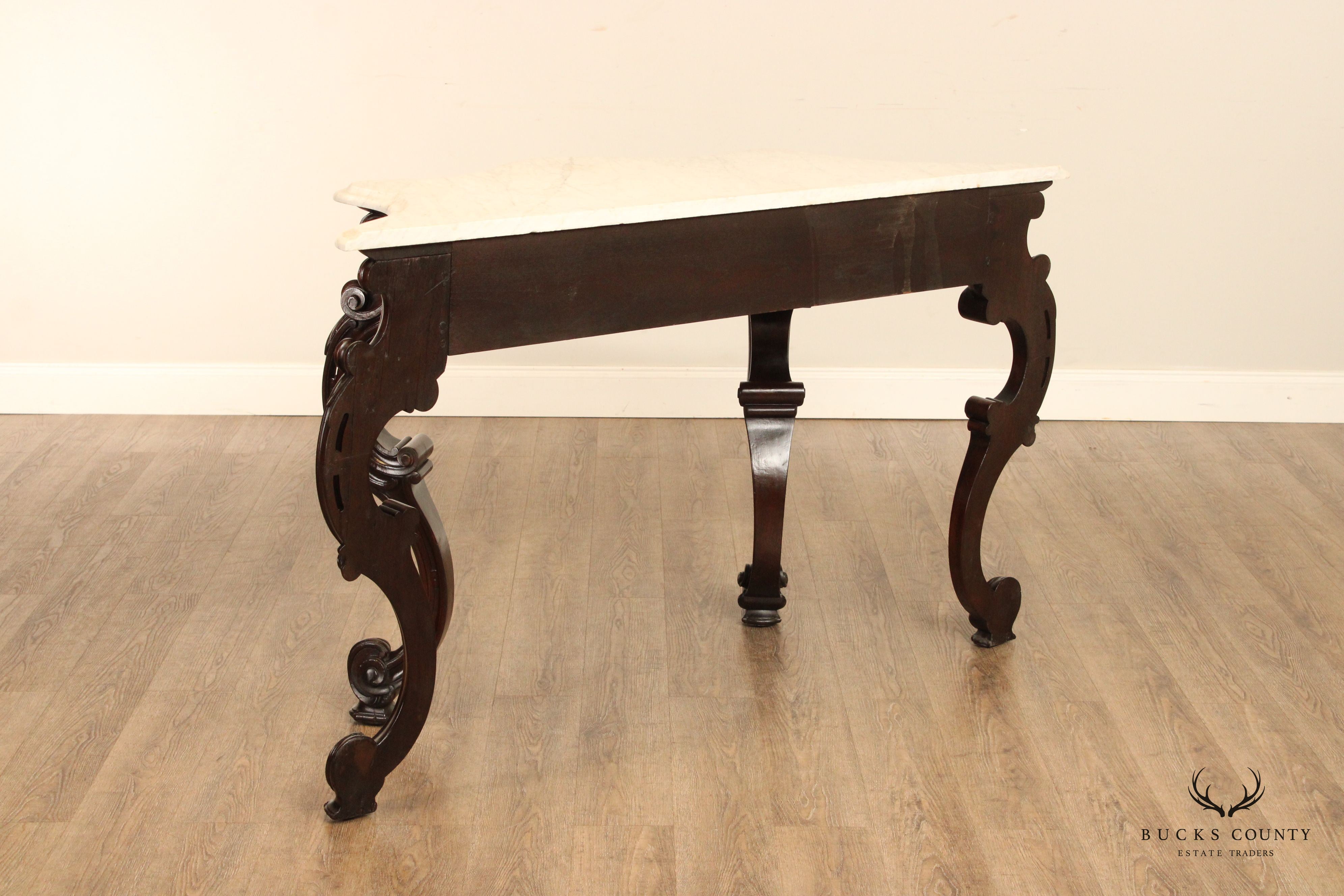 C. Lazarus & Co. Antique Rococo Style Marble Top Console Table