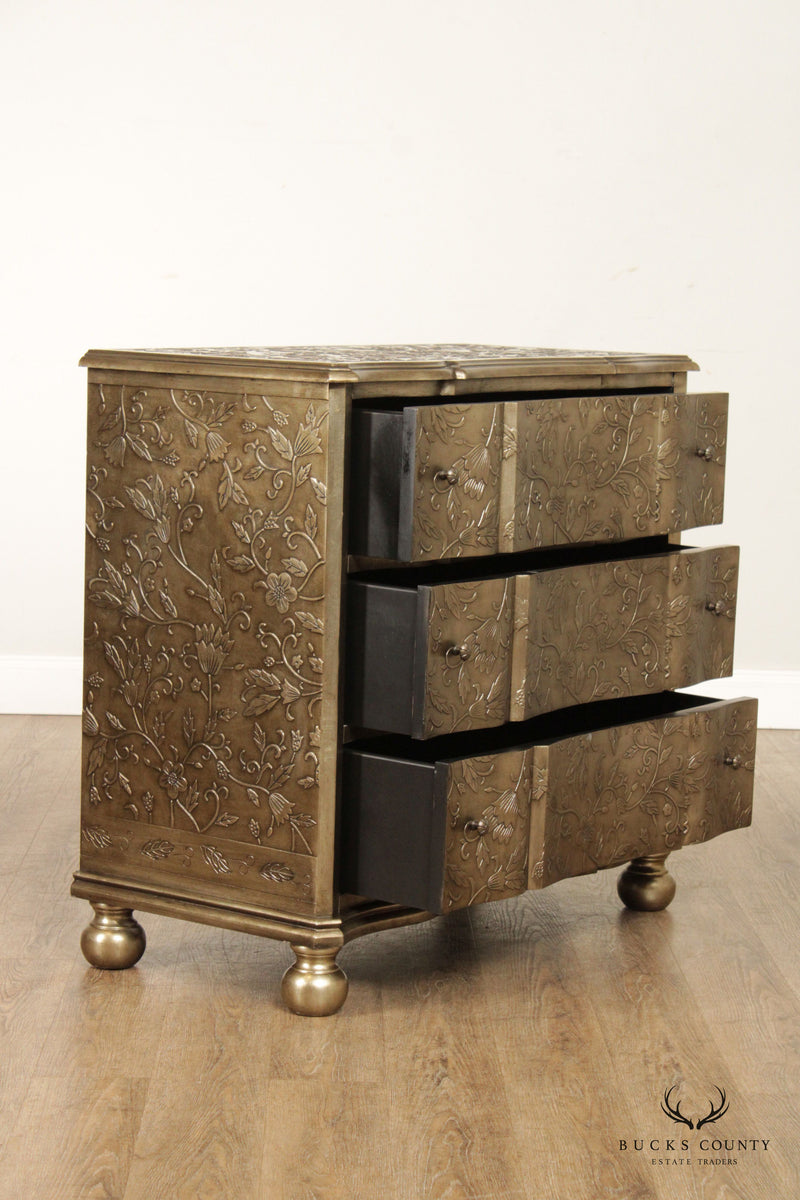 Silver Finished Embossed Chest of Drawers