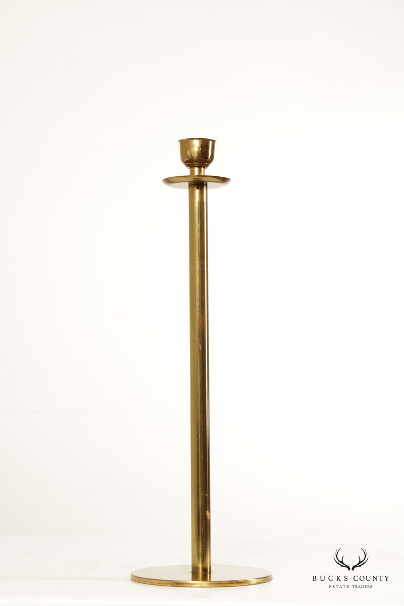 Danish Modern Set of Three Brass Candlestick Holders