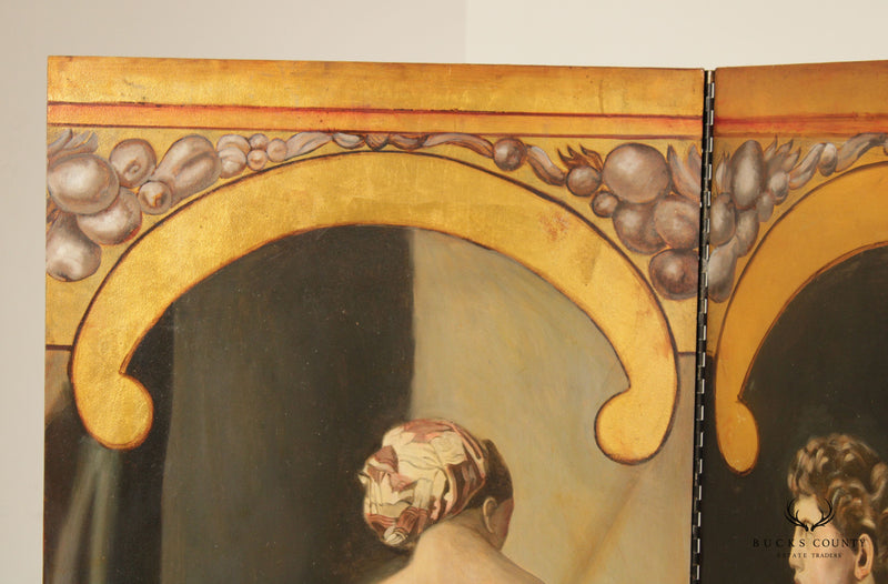 Neoclassical Paint Decorated Screen after Jean Auguste Dominique Ingres