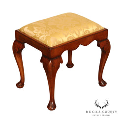 Queen Anne Style Mahogany Foot Stool or Bench
