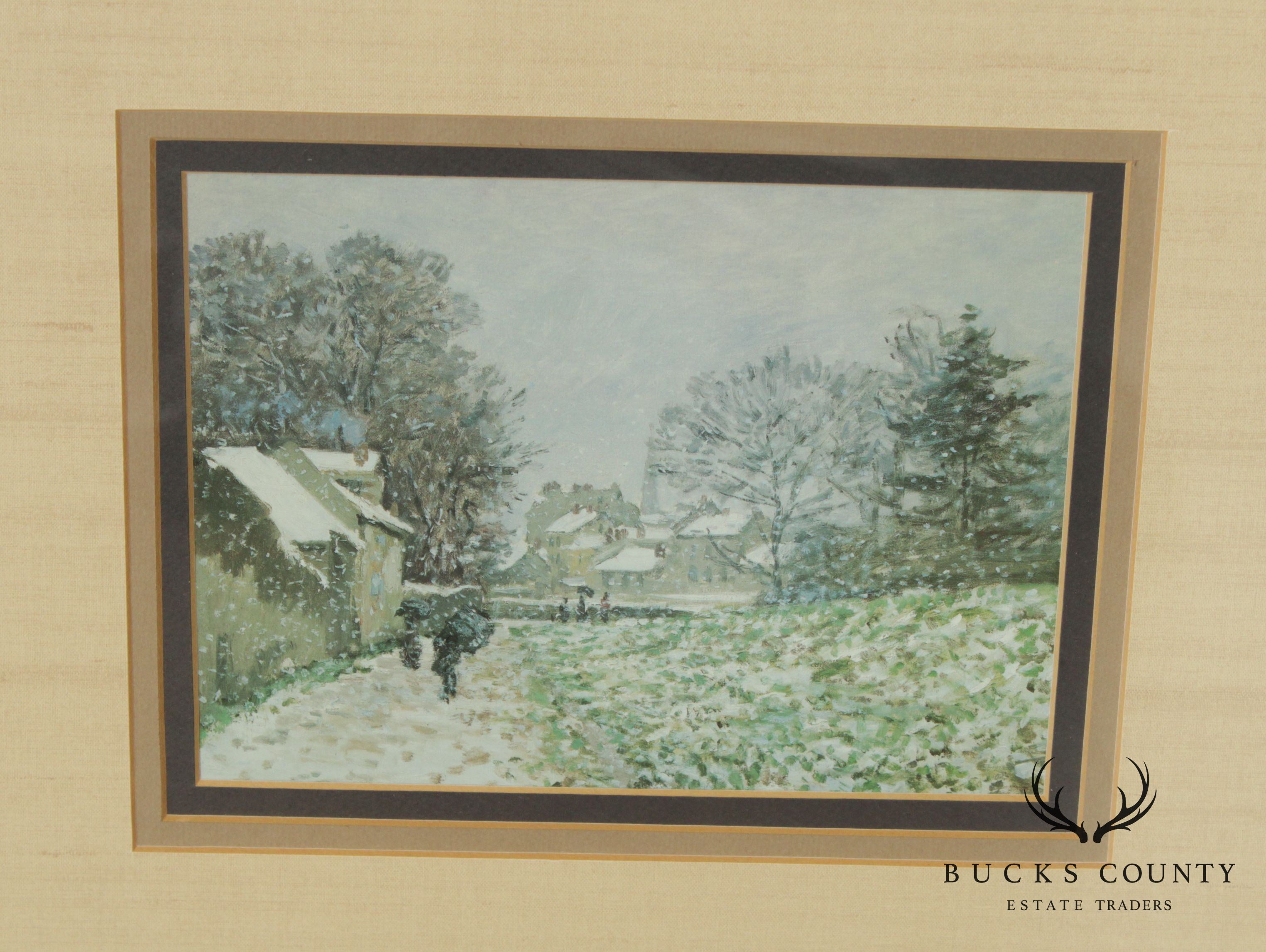 Custom Framed Impressionist Art Print Winter Scene