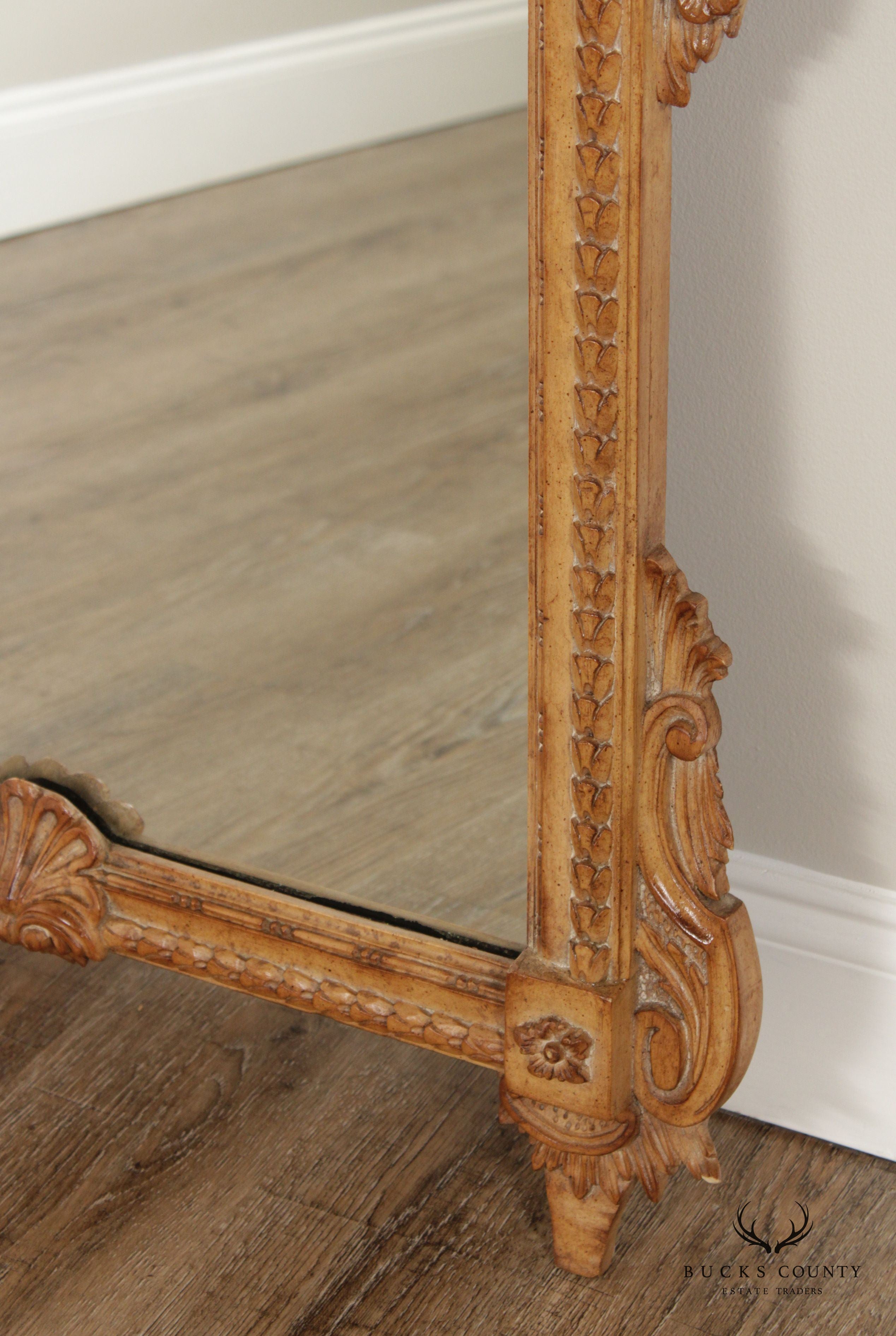 French Louis XVI Style Carved Wall Mirror